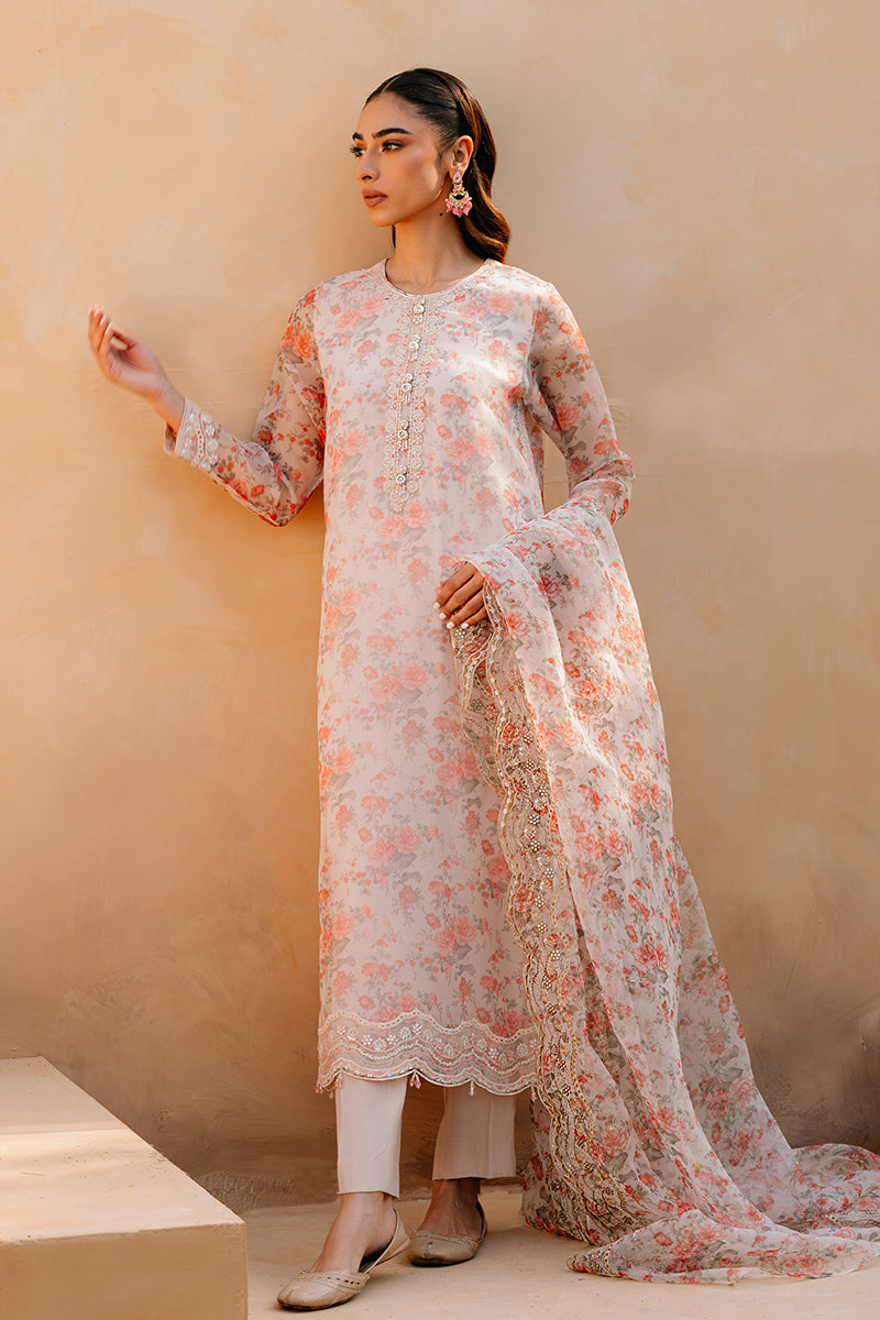 IVORY WHISPER 3-Piece Organza Embroidered Suit Set for Women | Elegant Wedding Guest Outfit | Perfect for Bridal Shower, Formal Events & Special Occasions