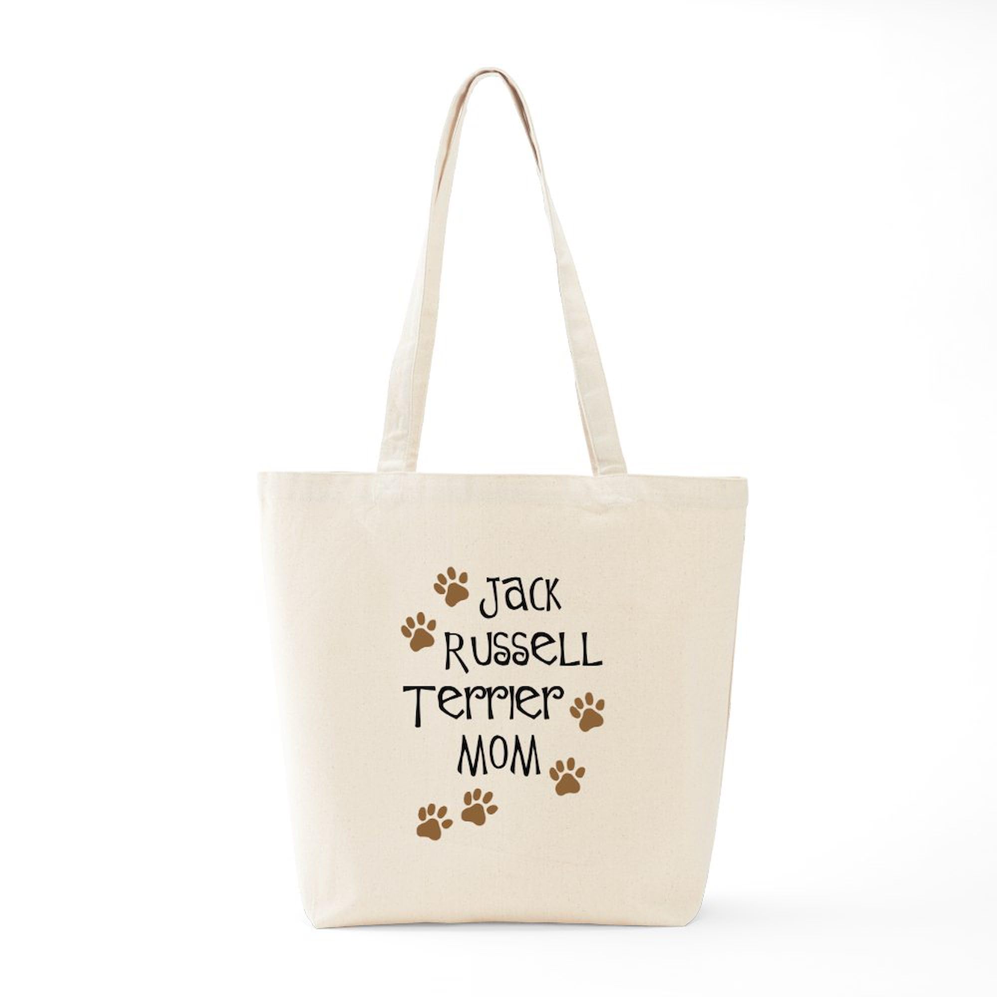 Jack Russell Terrier Mom Tote Bag - Natural Canvas Reusable Shopping Bag for Women | Perfect for Groceries, Beach Trips & Everyday Use