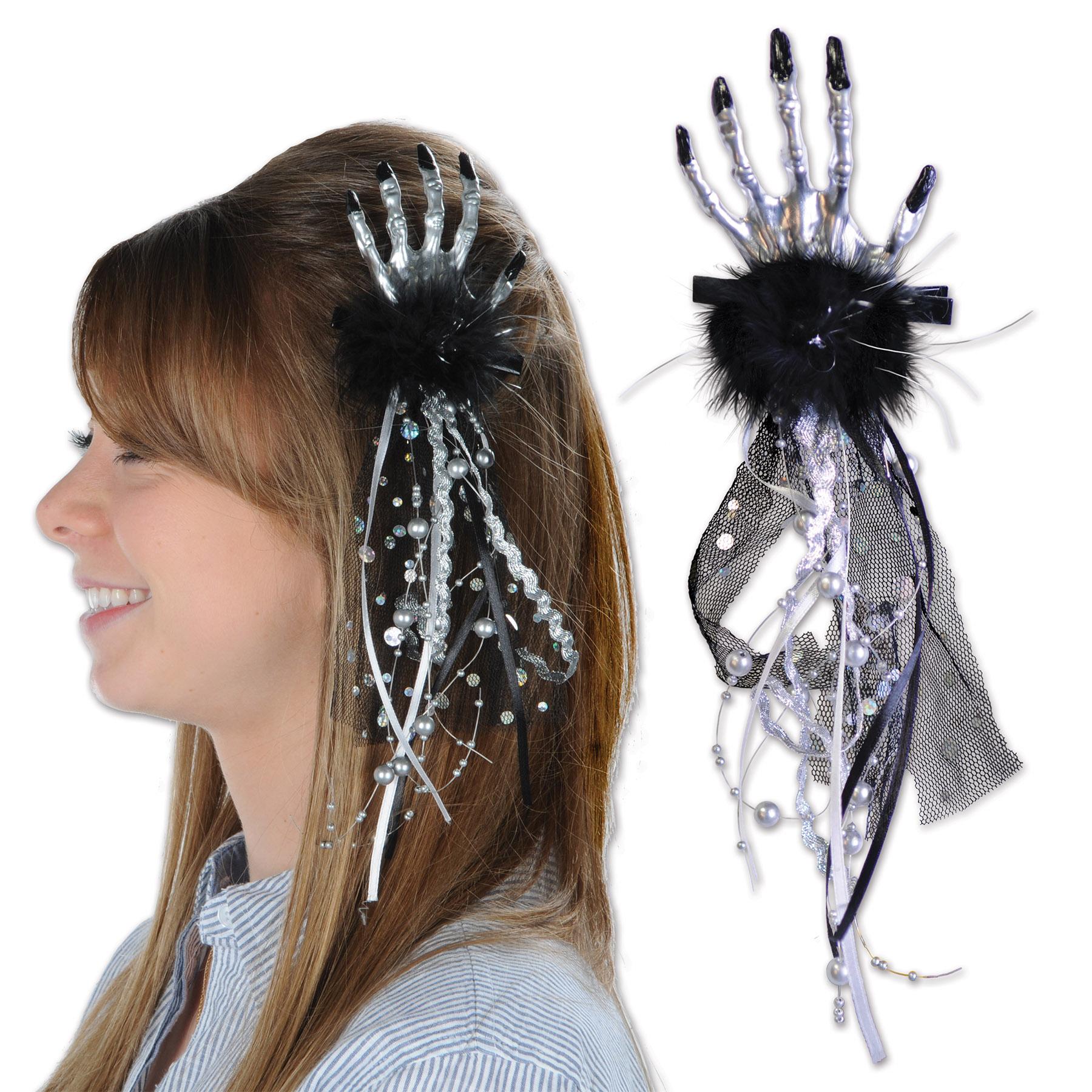 12 Pack Halloween Skeleton Hand Hair Clips - Spooky Costume Accessories for Women & Kids - Perfect for Halloween Parties, Cosplay & Themed Events