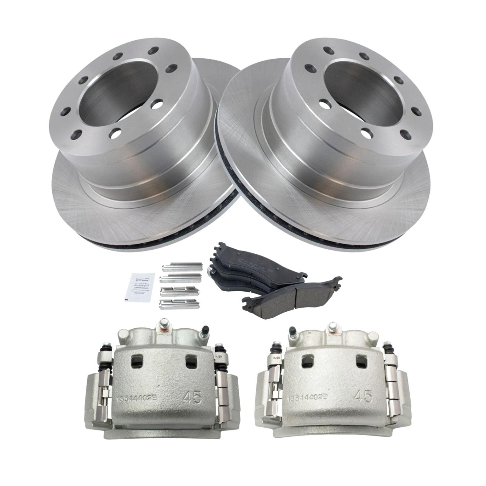 High-Performance Rear Brake Pad & Rotor Kit - Ceramic Vented Brake Pads & Rotors - Compatible with 2006-2008 Dodge Ram 1500, 2003-2008 Ram 2500/3500 - Perfect for Heavy-Duty Towing & Off-Road Driving