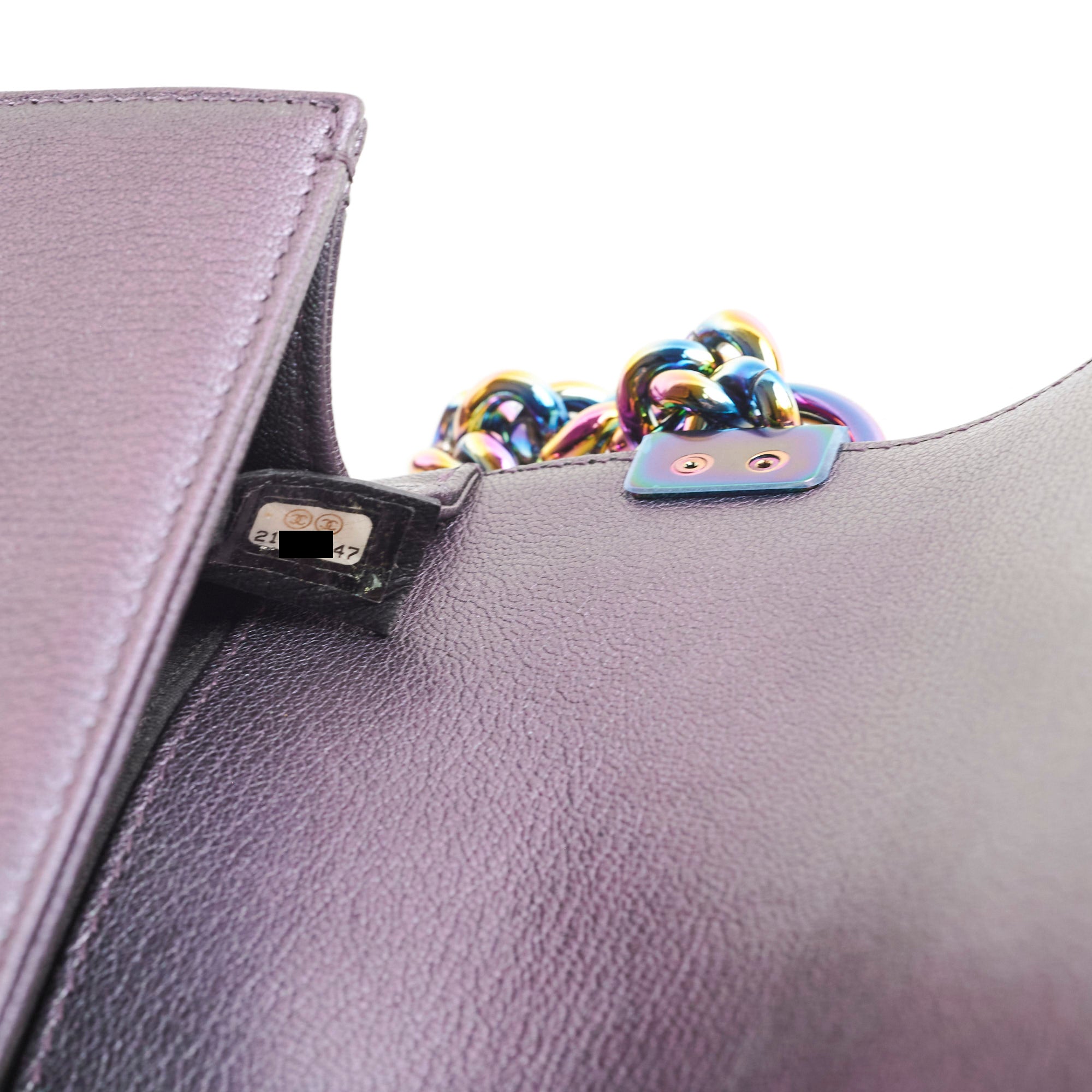 Chanel Small Boy Bag Mermaid Iridescent Purple Leather Crossbody Bag for Women - Perfect for Evening Parties, Date Nights & Luxury Fashion Accessories