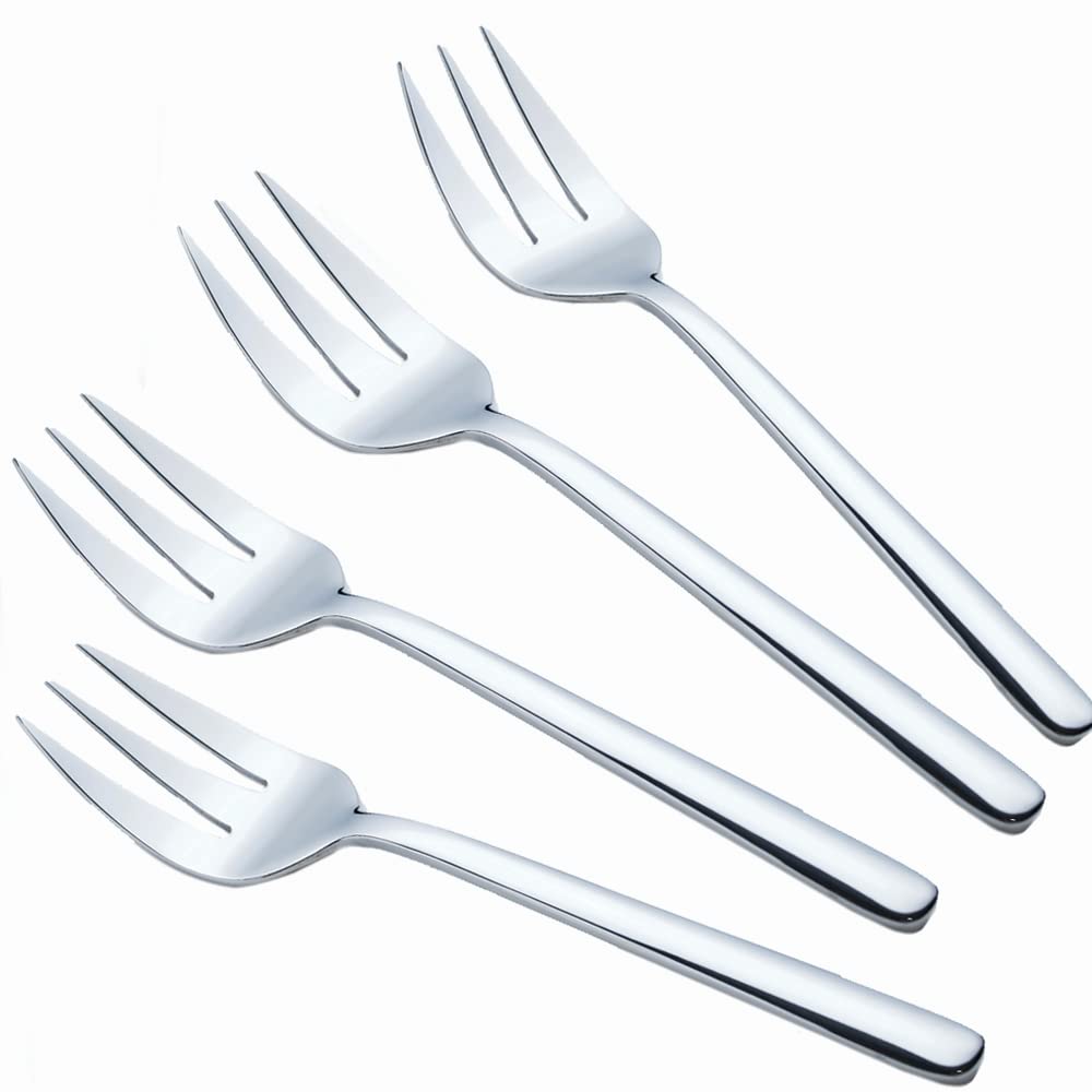 Stainless Steel 9-Inch Buffet Serving Forks - Set of 4, Cake & Pastry Utensils for Parties, Weddings, Catering & Home Entertaining