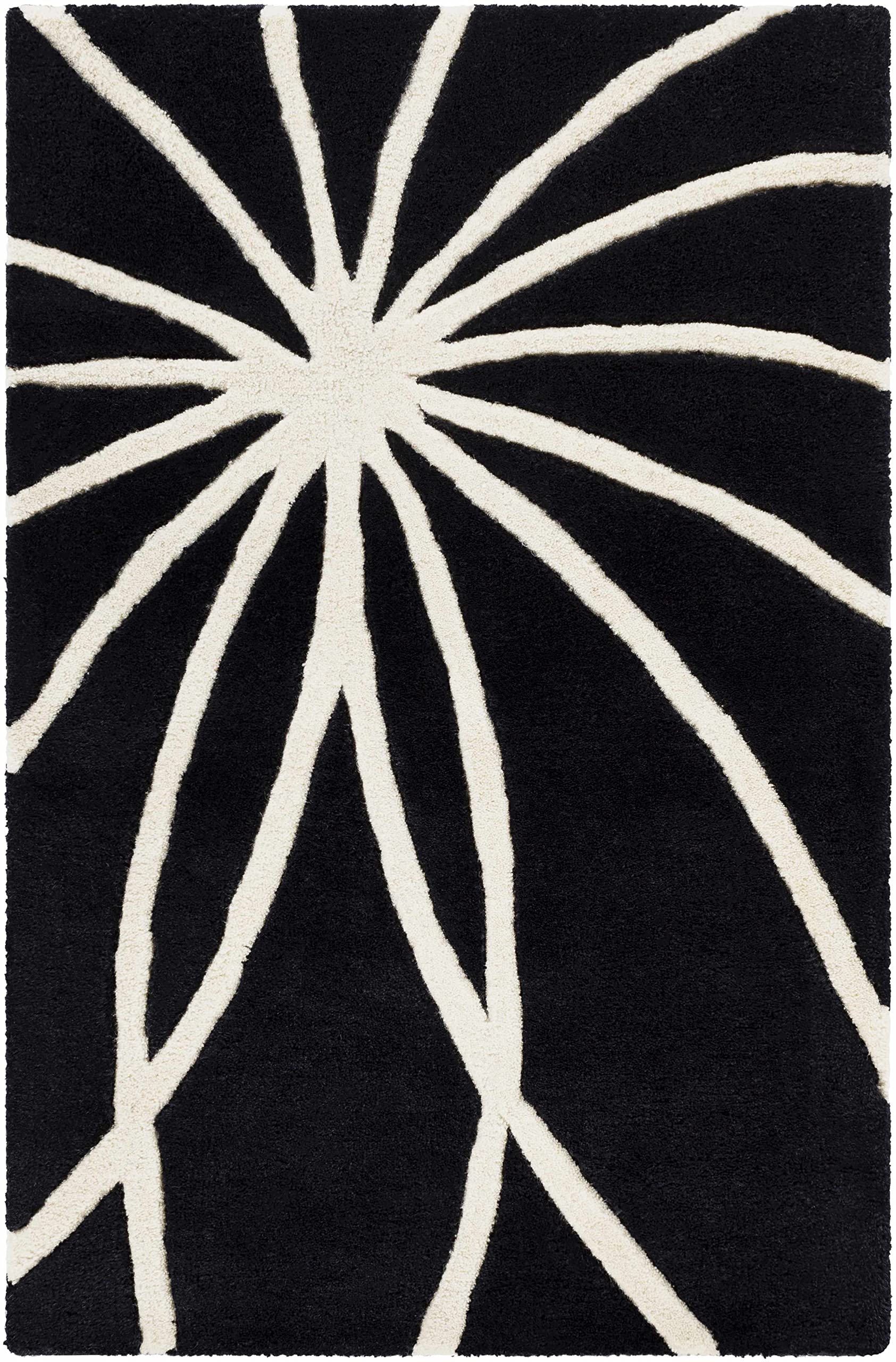 Modern Harlem Wool Hallway & Kitchen Runner Rug - Black & Beige - 2'6