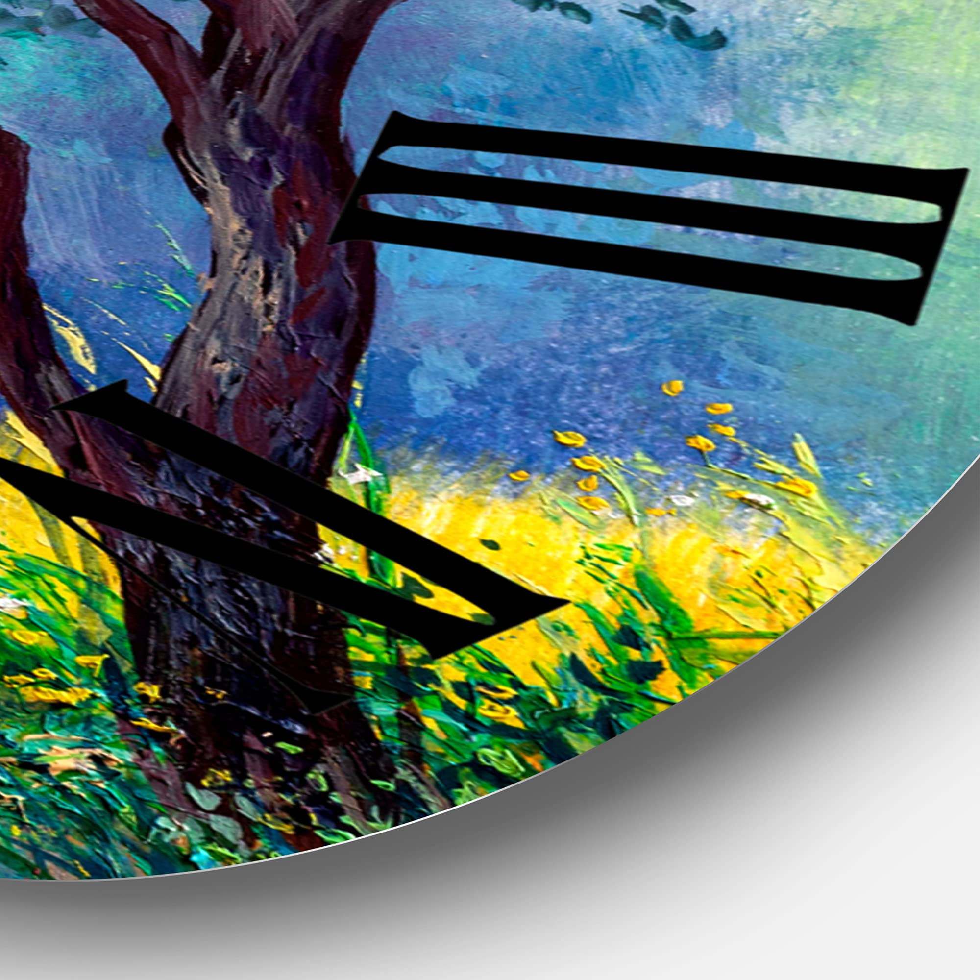 Large Traditional Wall Clock - Summer Forest with River and Waterfall Landscape Nature Design for Living Room, Bedroom, Office Decor | Perfect for Home, Office & Gift Giving