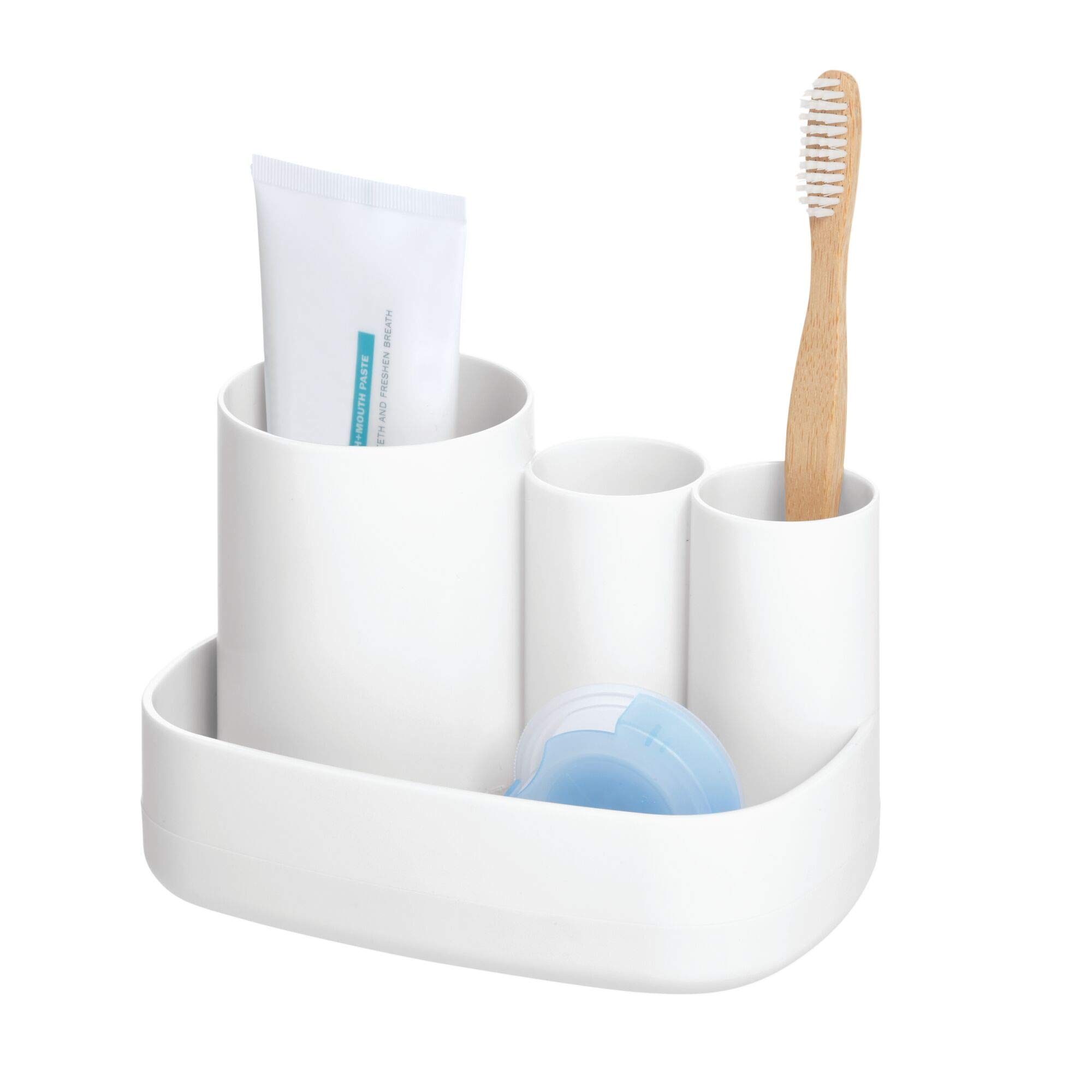 iDesign Cade BPA-Free Plastic Toothbrush & Toothpaste Holder - Bathroom Countertop Organizer for Vanity (4.38