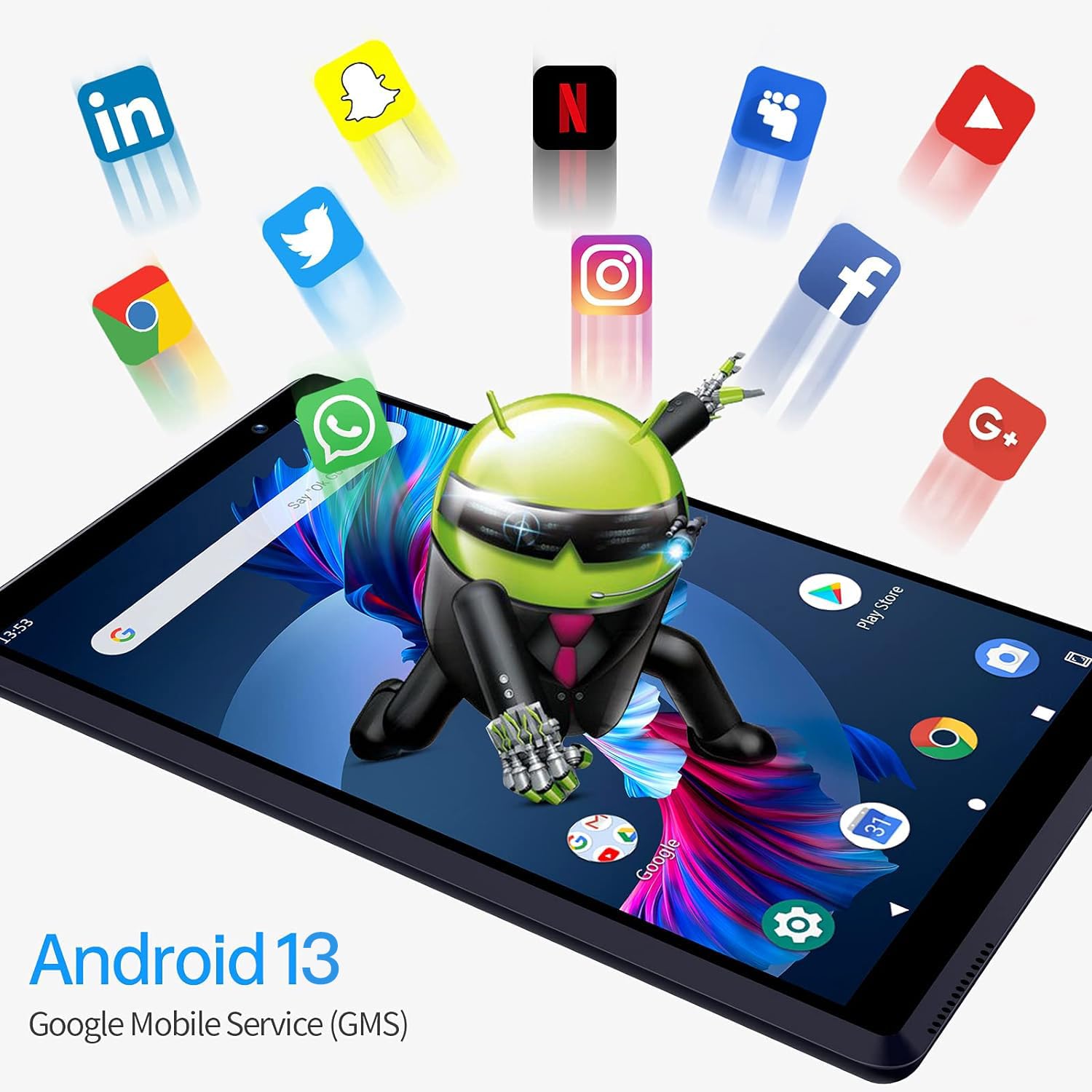 Pritom 8 Inch Android Tablet - 2GB RAM 32GB Storage, Quad Core Processor, HD IPS Screen, Dual Camera (2MP Front + 8MP Rear), WiFi Bluetooth - Portable Tablet PC for Work, Study & Entertainment (Black)