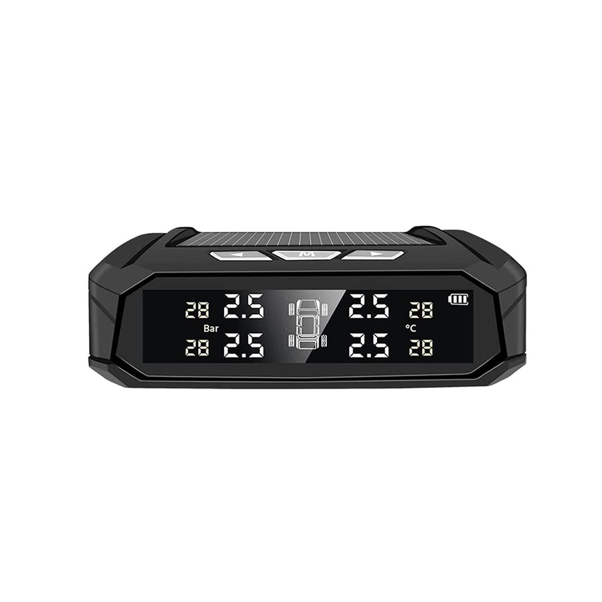 JINPENGRAN Solar Powered TPMS Car Tire Pressure Monitoring System with Digital Display - External 4 Sensors for Real-Time Tire Pressure & Temperature Monitoring - Ideal for SUVs, Trucks, and Long-Distance Travel