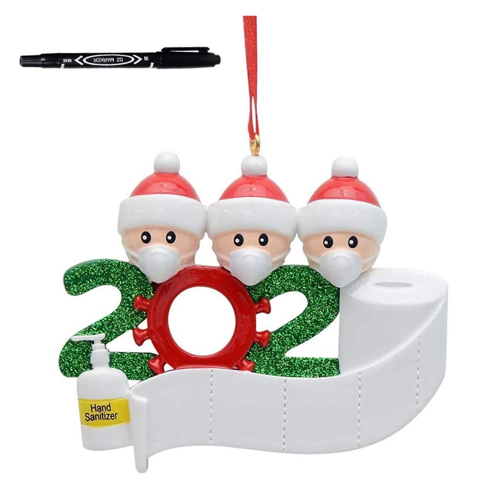 2020 Personalized Survived Family Santa Claus Christmas Ornament - Hanging Tree Decor for Xmas, Windows, Closet (Includes 1 Pen) | Perfect for Holiday Home Decor, Gift Giving & Festive Celebrations