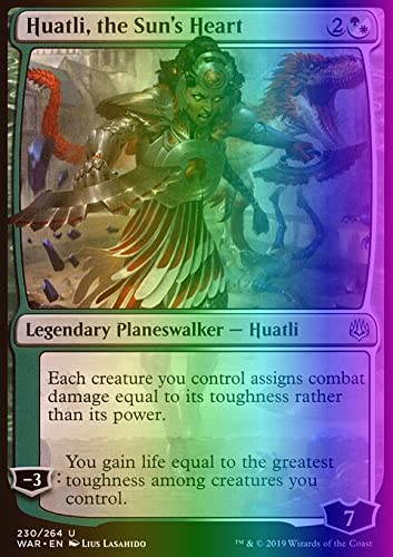 Magic: The Gathering - Huatli, The Sun's Heart Foil Card - War of The Spark Expansion - Collectible Trading Card Game for MTG Players - Perfect for Deck Building and Competitive Play