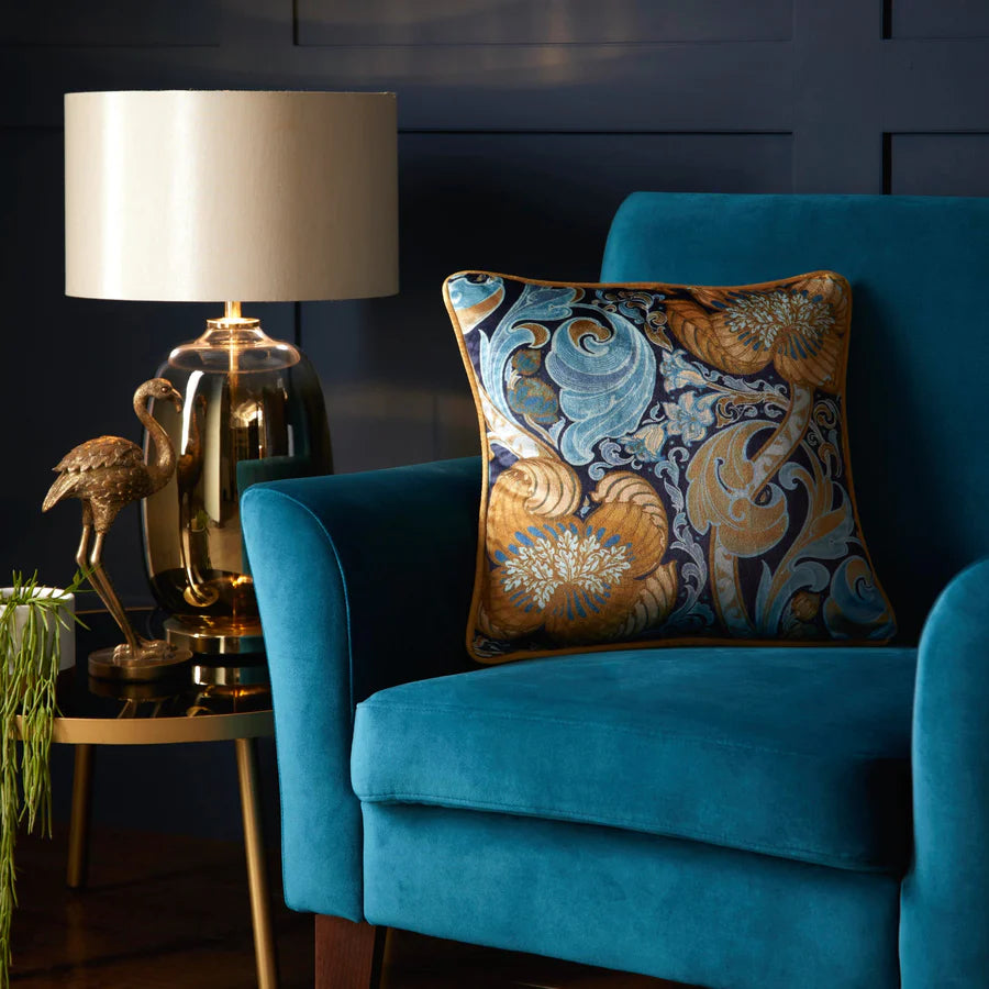 Laurence Llewelyn Bowen Down The Dilly Cushion in Ochre - Stylish Home Decor Throw Pillow for Living Room, Bedroom & Sofa