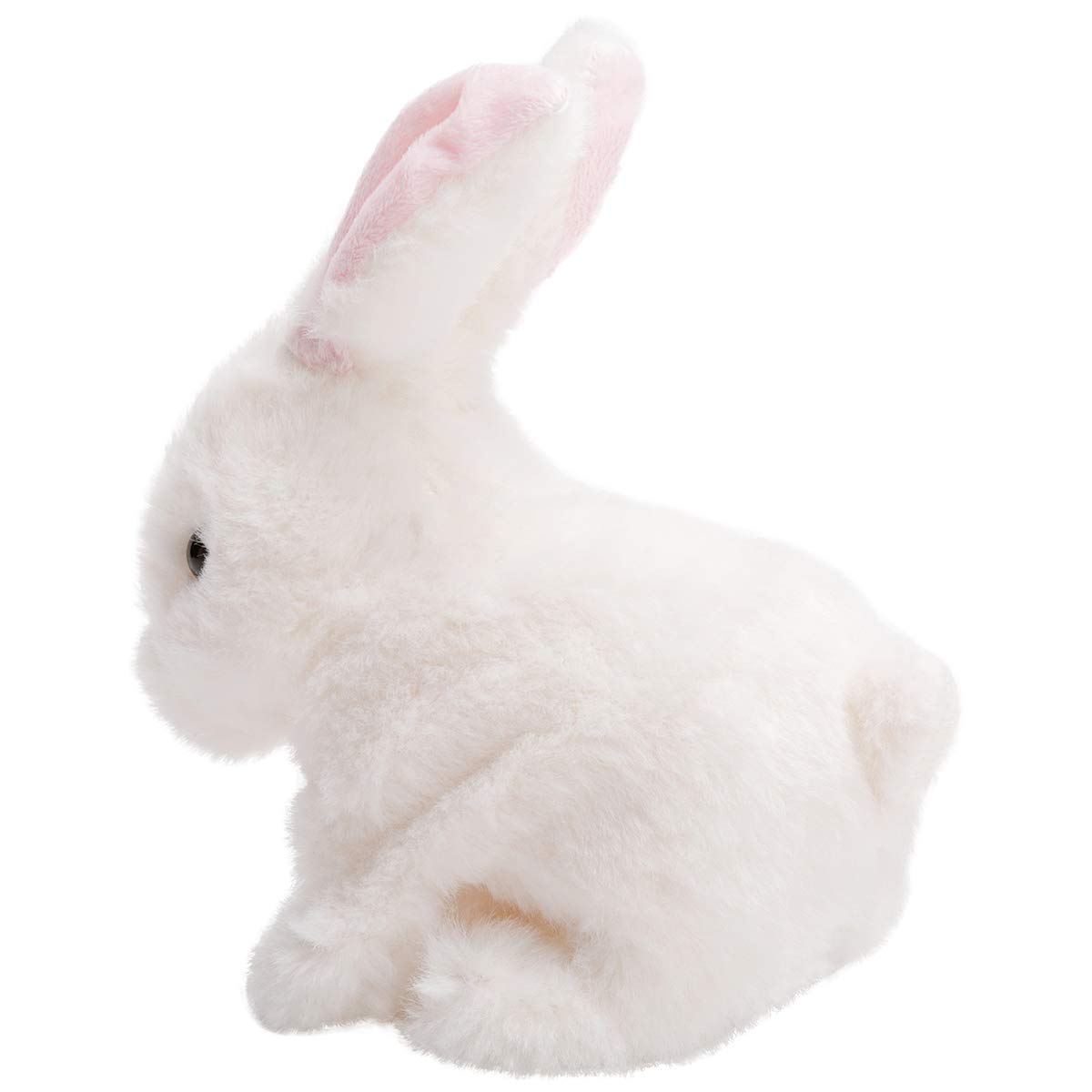 Soft Plush Rabbit Easter Electronic Interactive Toy - Jumping Bunny with Wiggle Ears & Moving Mouth - 7 Inch White Stuffed Animal Gift for Kids - Perfect for Easter Baskets, Birthday Presents & Toddler Playtime