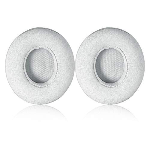 Premium Replacement Earpad Covers for Beats Solo 2.0 & 3.0 Headphones - Soft Memory Foam Ear Cushion Pads (1 Pair, White) - Perfect for Gaming, Music & Travel Comfort
