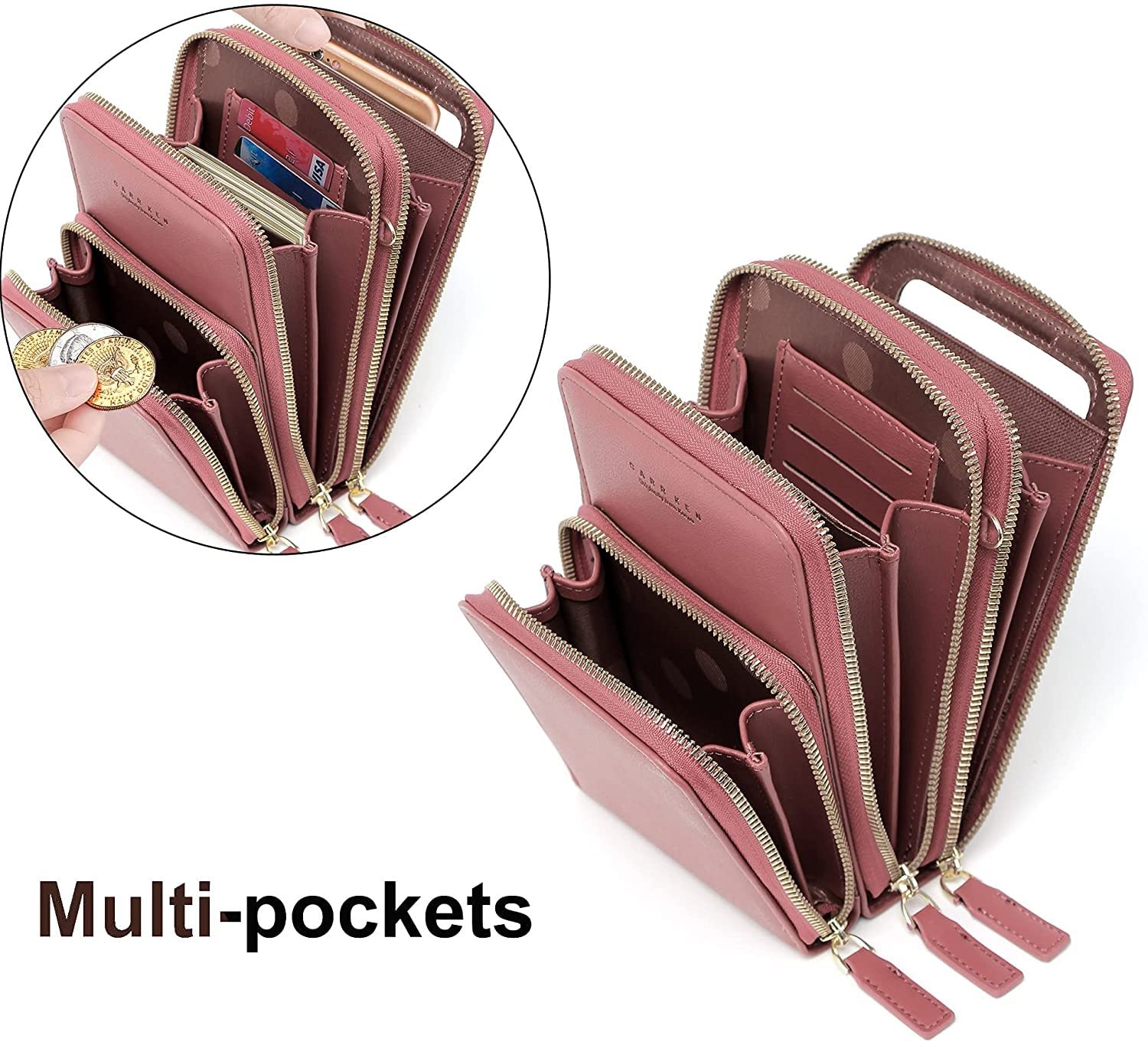 Women's Small PU Leather Crossbody Phone Bag - Stylish Cellphone Purse Wallet for Everyday Use, Travel & Shopping