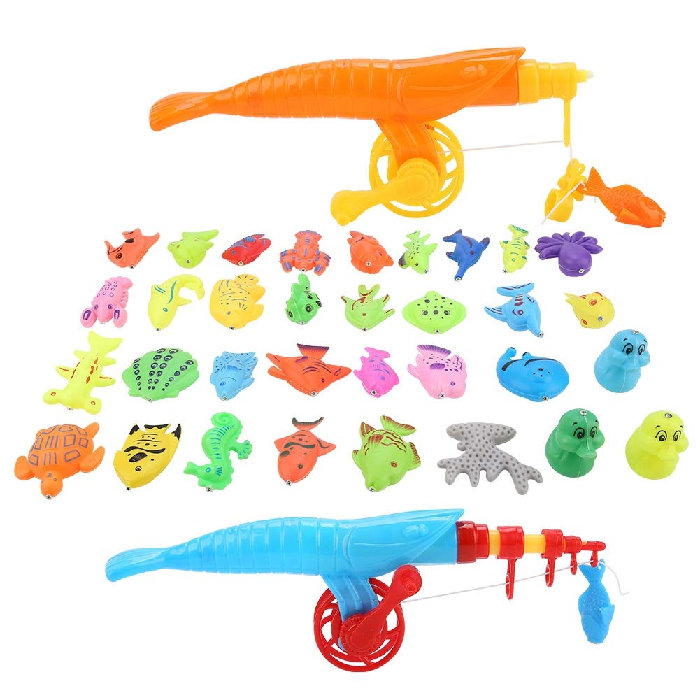 **39pcs Magnetic Fishing Toy Set for Toddlers - Baby Bath Toys with Fish Rod & Net, Educational Learning Game for Kids Ages 1-3 (25×20×7cm) - Perfect for Bathtime Fun & Early Childhood Development**