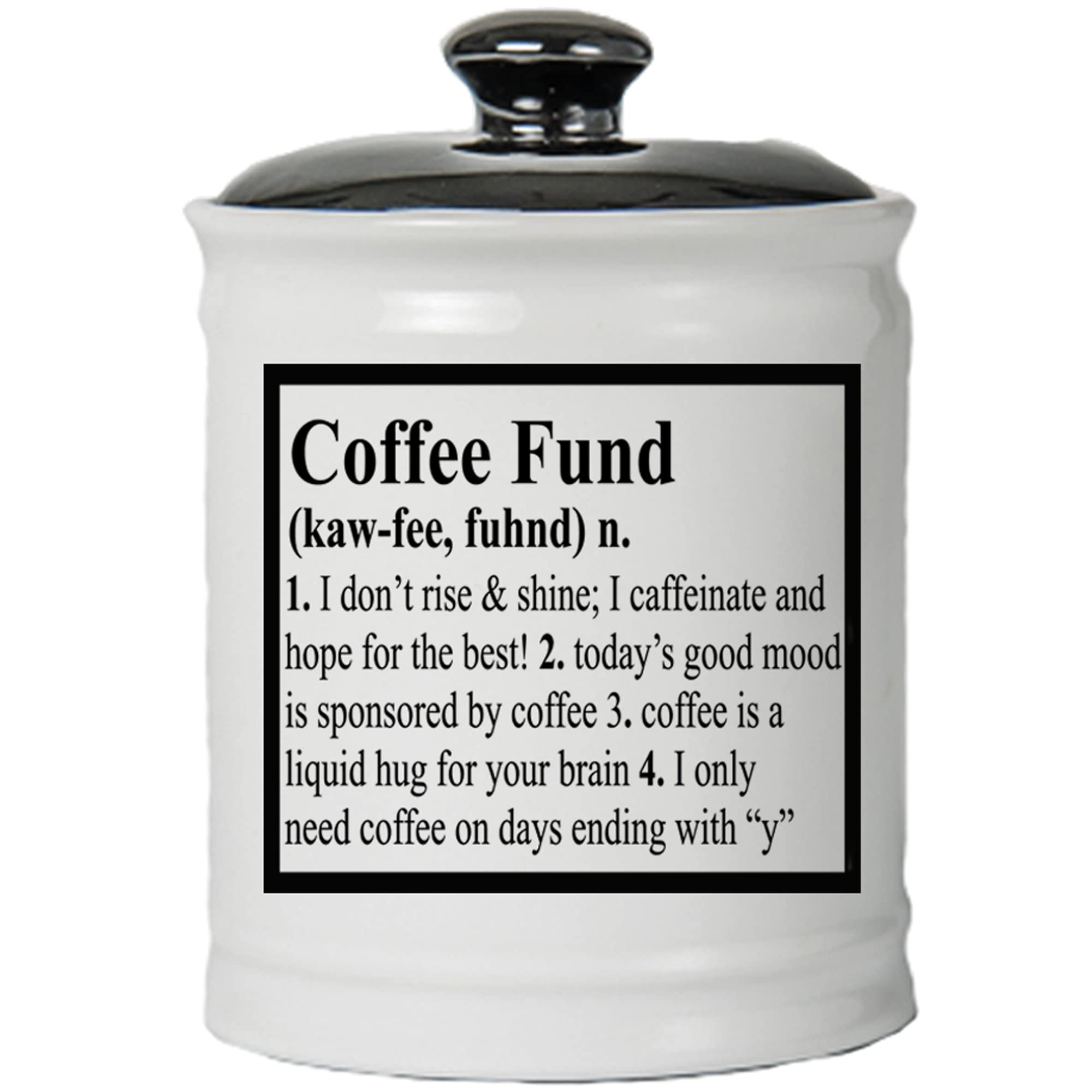 Cottage Creek Coffee Fund Jar - Ceramic Piggy Bank for Saving Money | Unique Coffee-Themed Gift Idea for Home & Office Decor | Perfect for Coffee Lovers, Baristas & Coffee Shop Owners