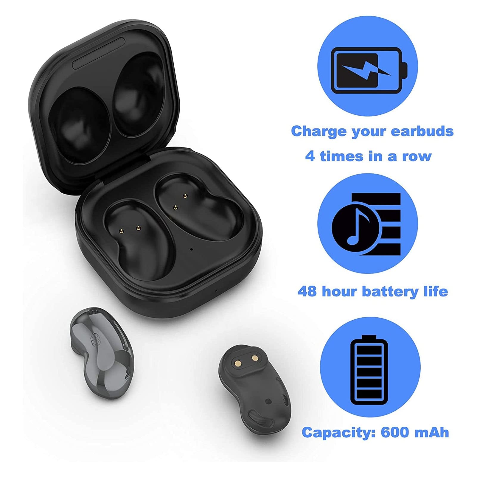 Samsung Galaxy Buds Live SM-R180 Wireless Charging Case Replacement - Type C & Wireless Charging Travel Case for Samsung Earbuds | Perfect for Travel, Gym & Daily Use