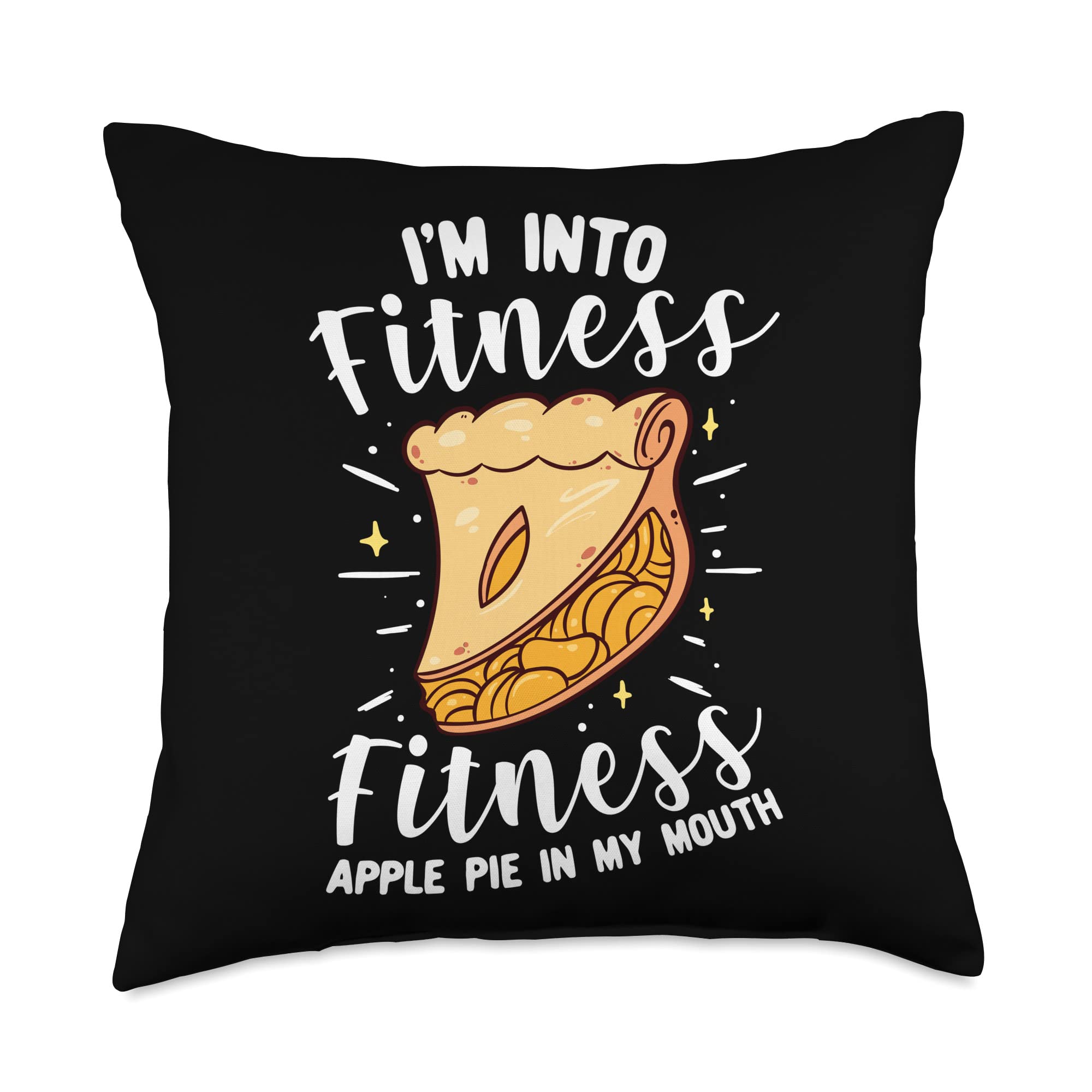 Fitness Apple Pie Throw Pillow - 18x18 Inch Multicolor Cushion for Gym, Home Decor & Workout Motivation | Perfect for Couches, Beds & Fitness Studios