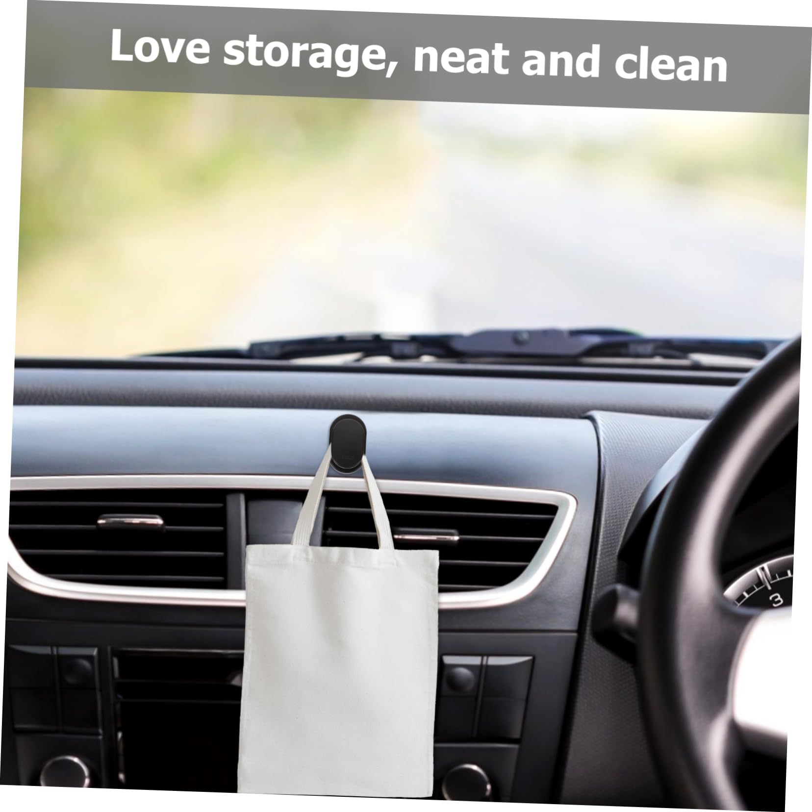 SEWOART 4pcs Car Hooks - Sticky Hangers for Car & Home - ABS Towel Hooks for Organizing