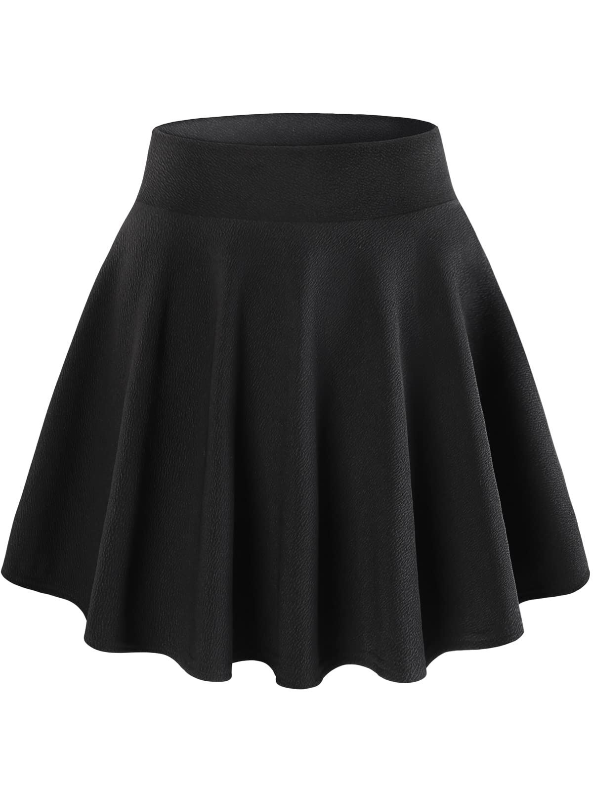 DJT Women's Girls Stretchy High Waist Pleated Casual Mini Skater Skirts with Built-in Shorts - Perfect for Dance, School, and Summer Outfits