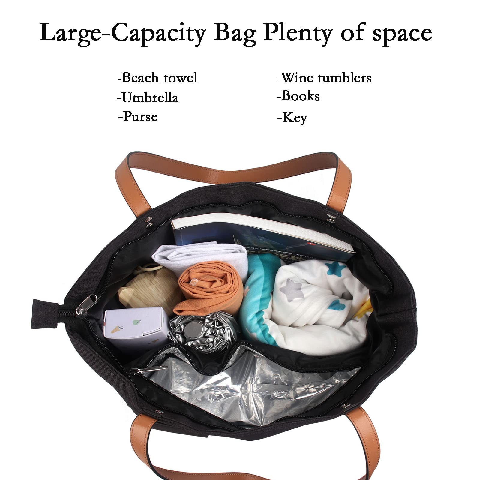 Wine Purse with Hidden Spout - Leakproof Tote Bag for Women, 3 Reusable Bladder Bags Included (Black) | Perfect for Concerts, Picnics & Outdoor Events
