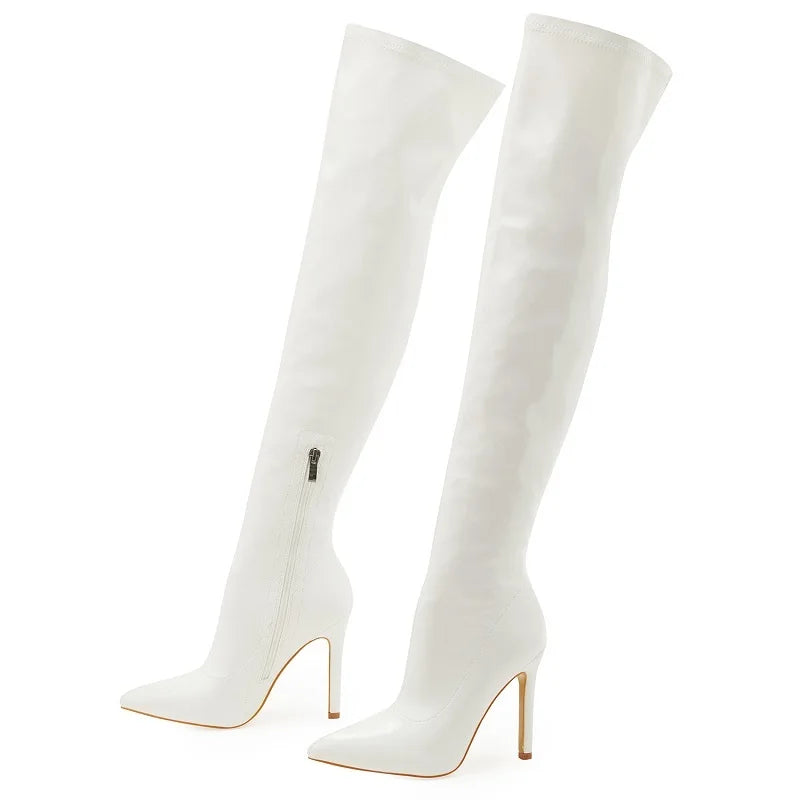 Sexy Stiletto High Heels for Women - Pointed Toe Over The Knee Boots for Pole Dancing & Night Out | Long Boots for Ladies (Botas De Mujer) | Perfect for Club Wear, Cosplay & Special Occasions