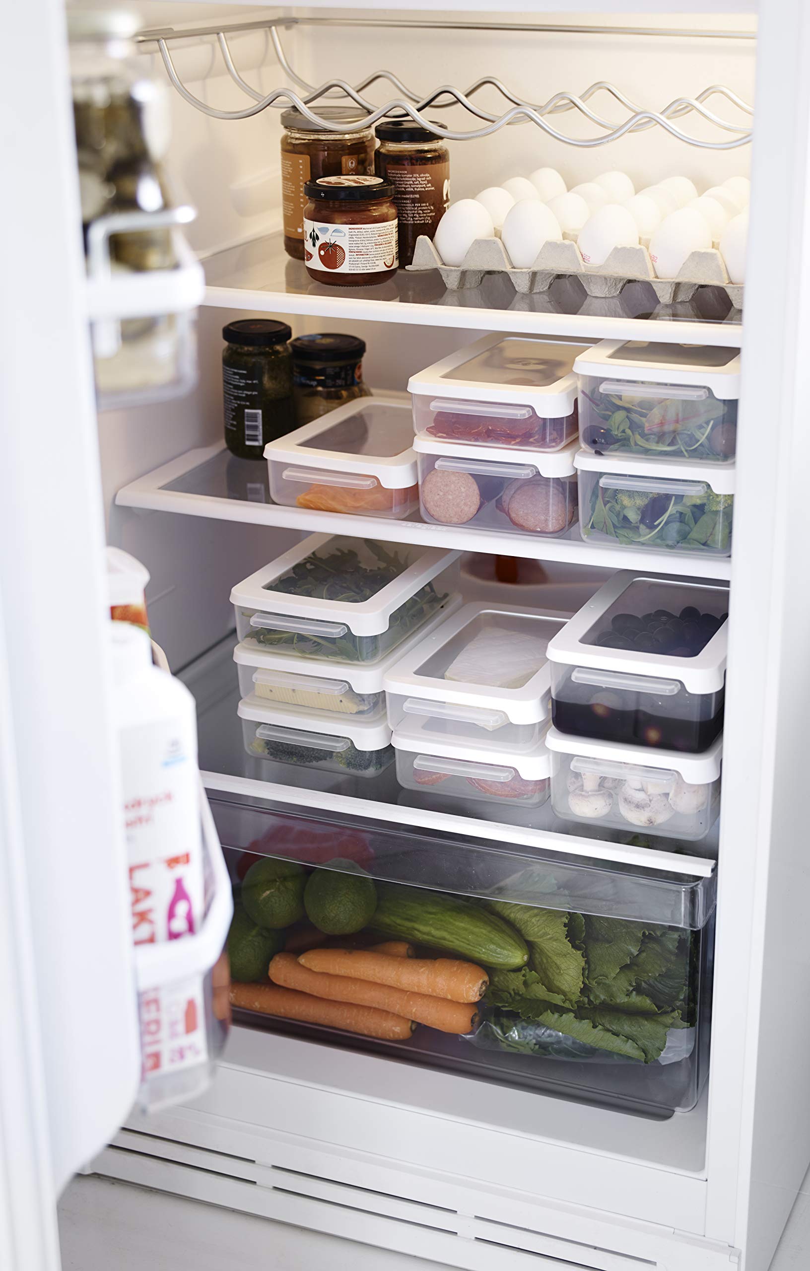 1L Clear White Airtight Food Storage Container for Kitchen, Pantry & Meal Prep - BPA-Free Plastic, Stackable & Leak-Proof