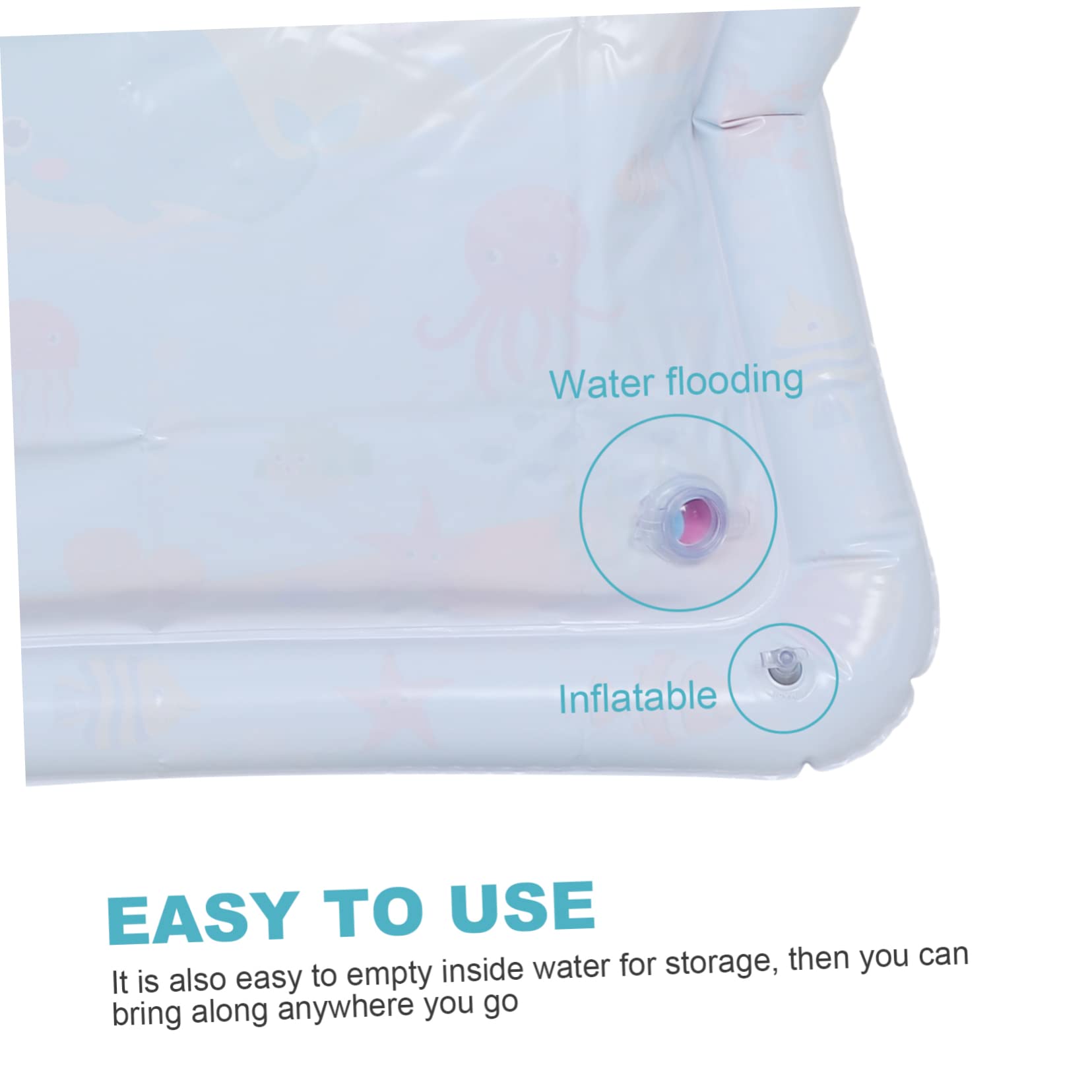 GREENADSCAPE Inflatable Water Play Mat - 1pc Blue Water Cushion for Tummy Time & Sensory Development | Non-Toxic Plastic Baby Activity Mat for Indoor/Outdoor Use