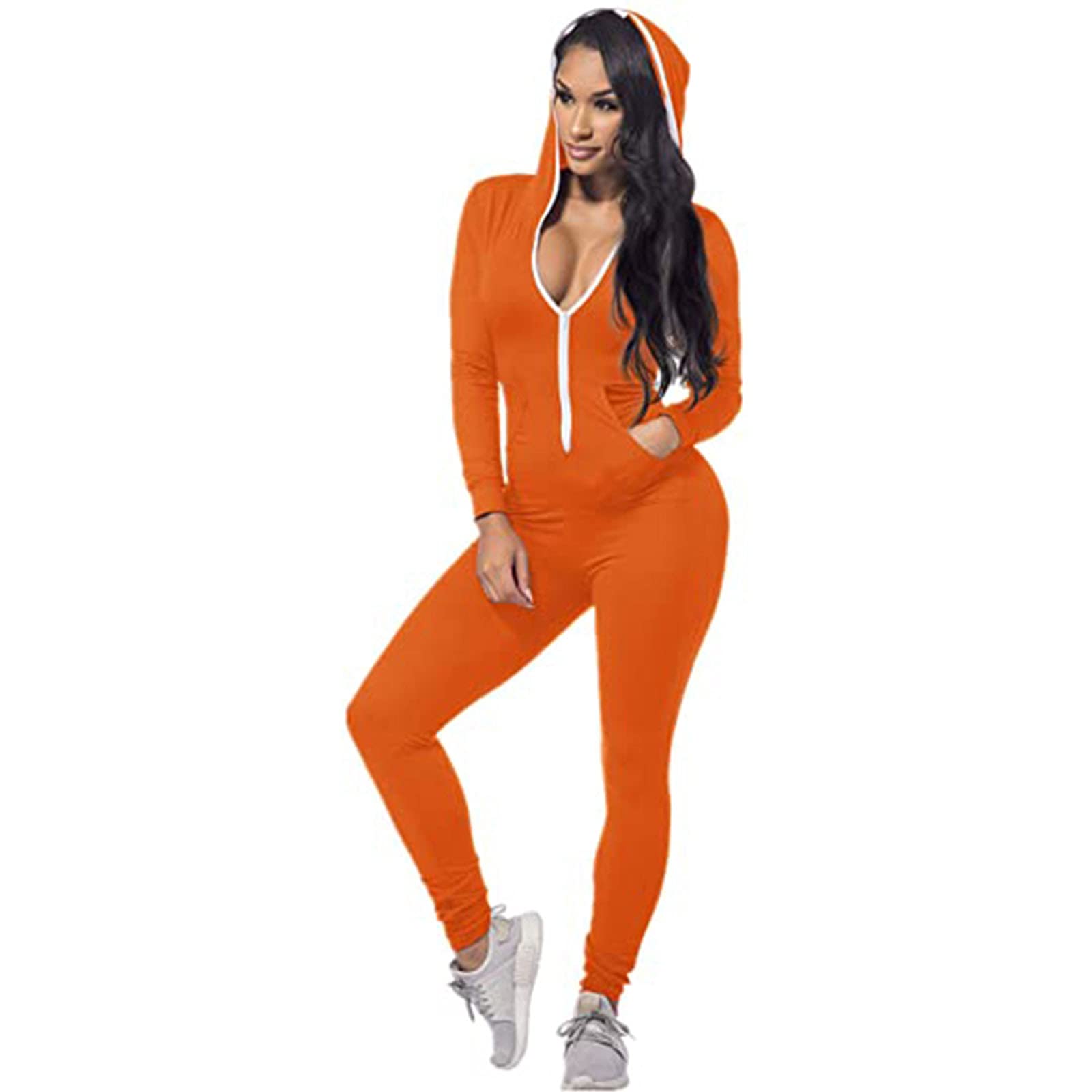 Women's Casual Long Sleeve Solid Color Jumpsuit - Autumn Winter Fashion One-Piece Romper for Work, Travel & Everyday Wear