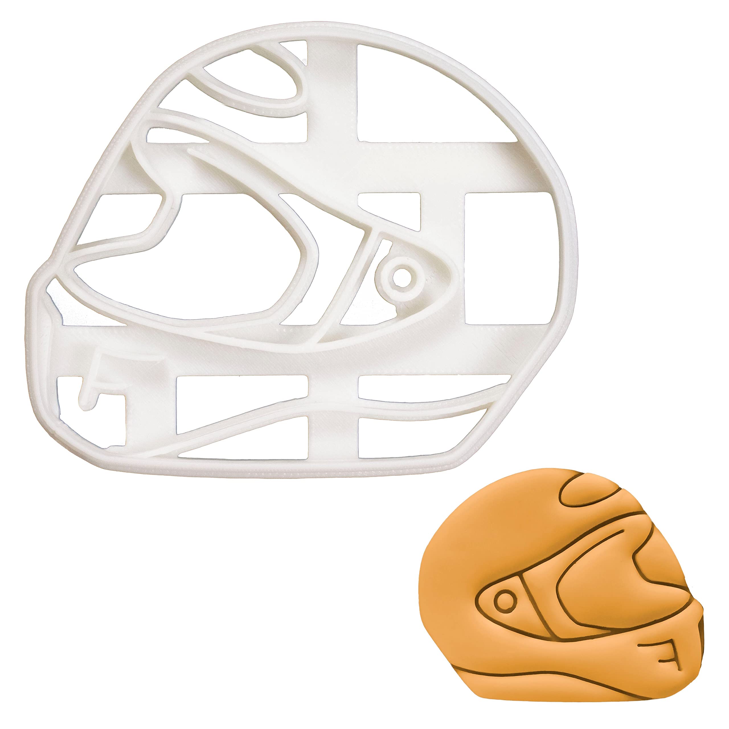 Motorcycle Helmet Cookie Cutter - 1 Piece Stainless Steel Baking Tool for Biker Themed Cookies | Perfect for Motorcycle Enthusiast Parties, Biker Gifts & Themed Desserts