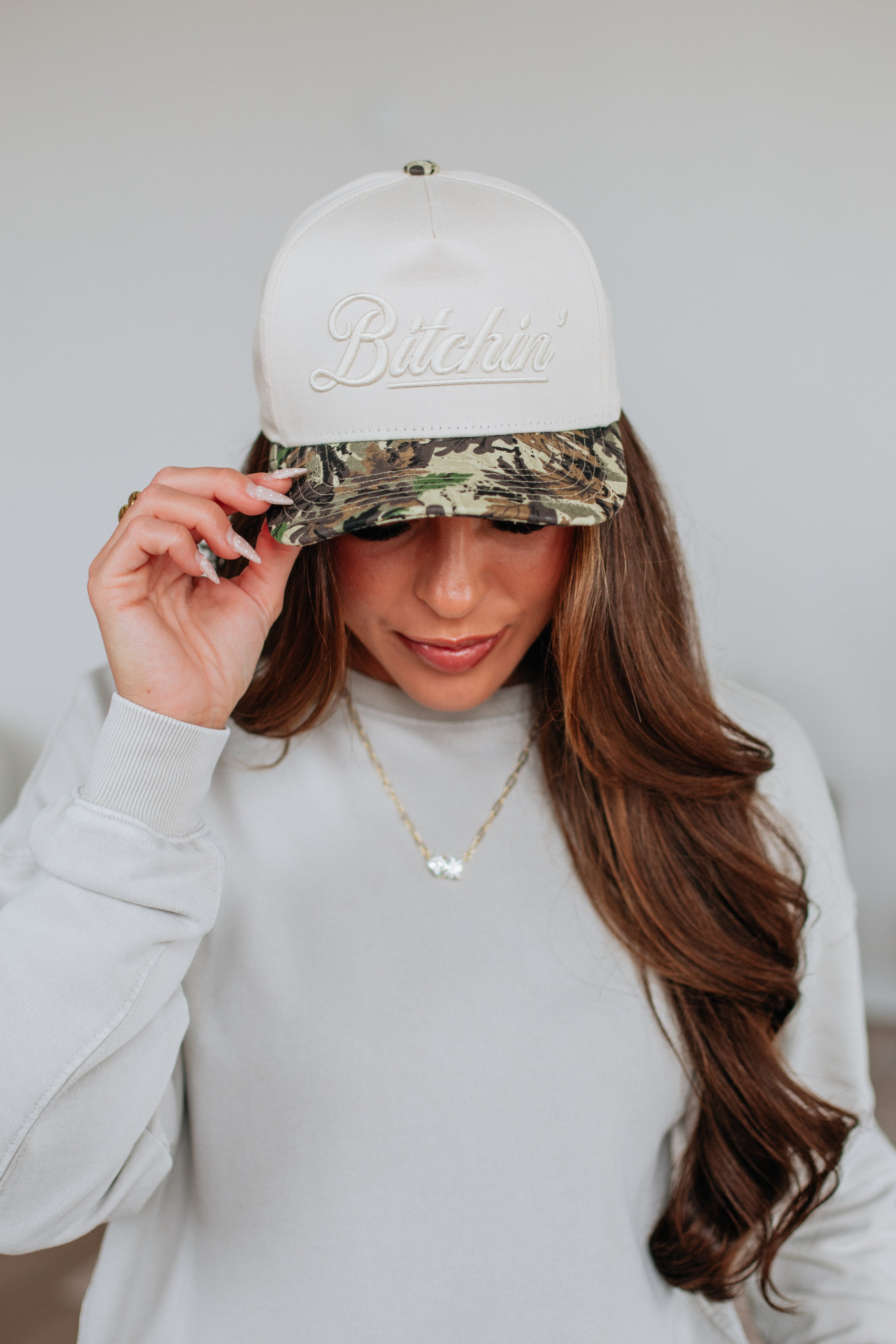 Bitchin' Trucker Hat - Camouflage Mix Design | Adjustable Snapback Cap for Men & Women | Perfect for Outdoor Adventures, Concerts & Casual Wear
