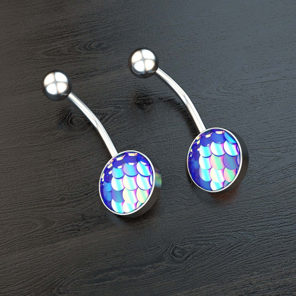 Creative Fish Scale Navel Nail Ring - WH2131 | Belly Button Jewelry for Women | Perfect for Piercing, Parties & Beach Fashion