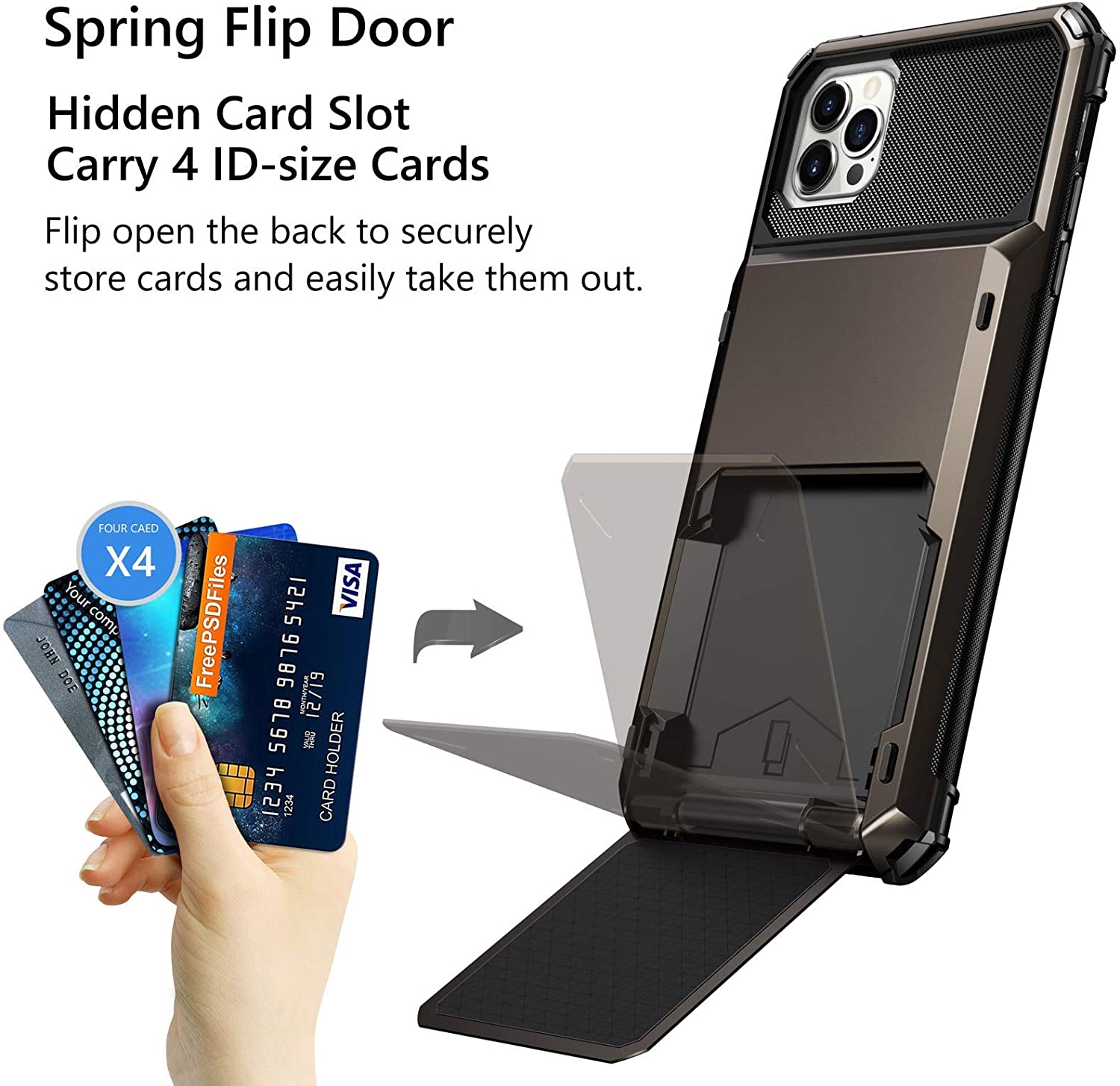 iPhone 12 Pro Max Wallet Case with Card Holder - Slim Protective Cover for Credit Cards & ID - Perfect for Everyday Use, Travel, and Business Meetings
