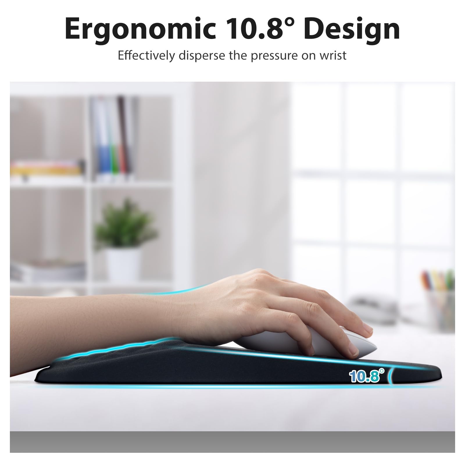 3 in 1 Ergonomic Wrist Rest for Keyboard and Mouse - Non-Slip Desk Mouse Pad with Wrist Support, Keyboard Wrist Rest & Mouse Pad Set with Massage Design (Black) | Perfect for Office, Gaming & Computer Workstations