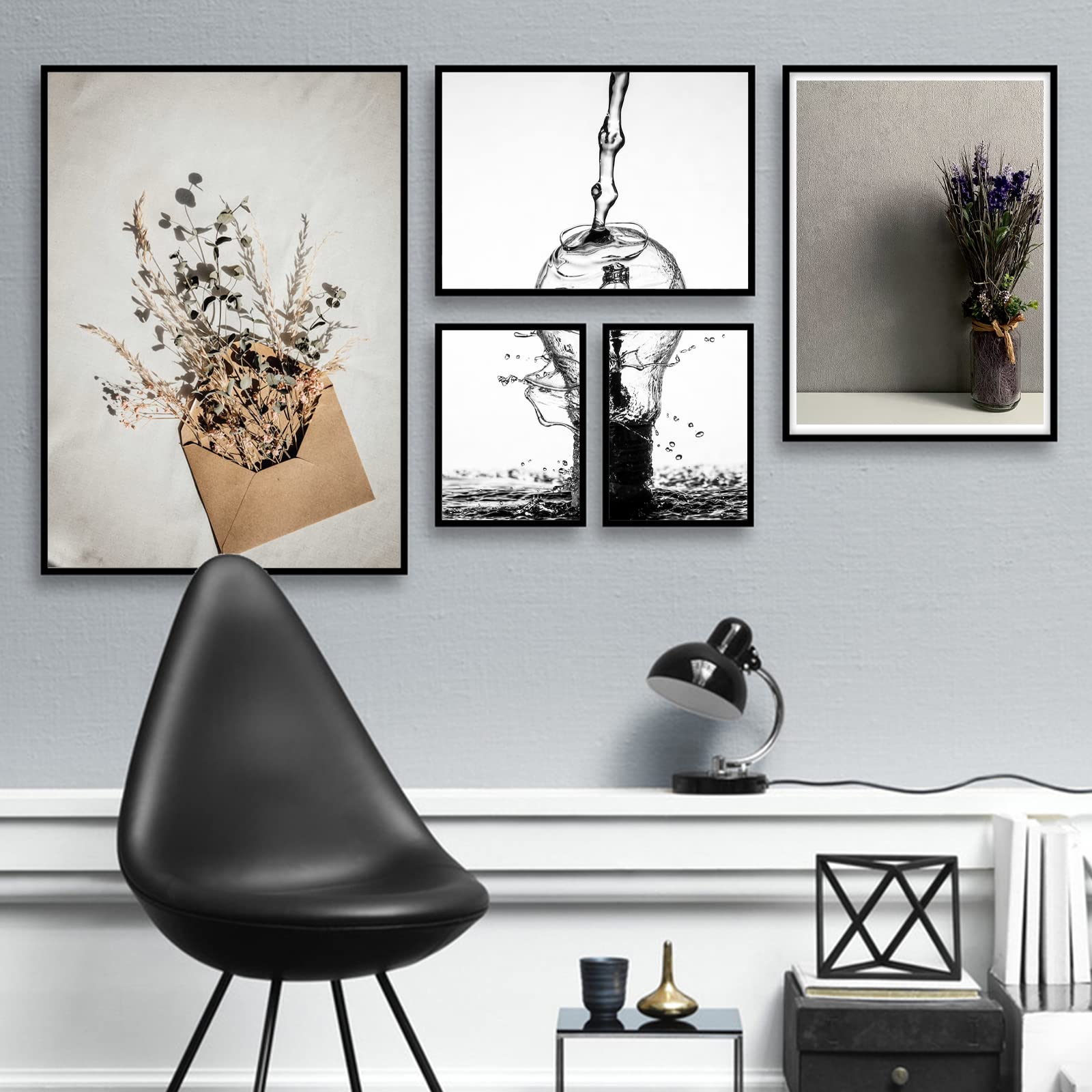 11x17 Picture Frame Set of 4 - Black 11x17 Poster Frames with High Transparency for Wall Gallery, Canvas & Photos (11 by 17 inches) - Perfect for Home Decor, Office Display & Art Exhibitions
