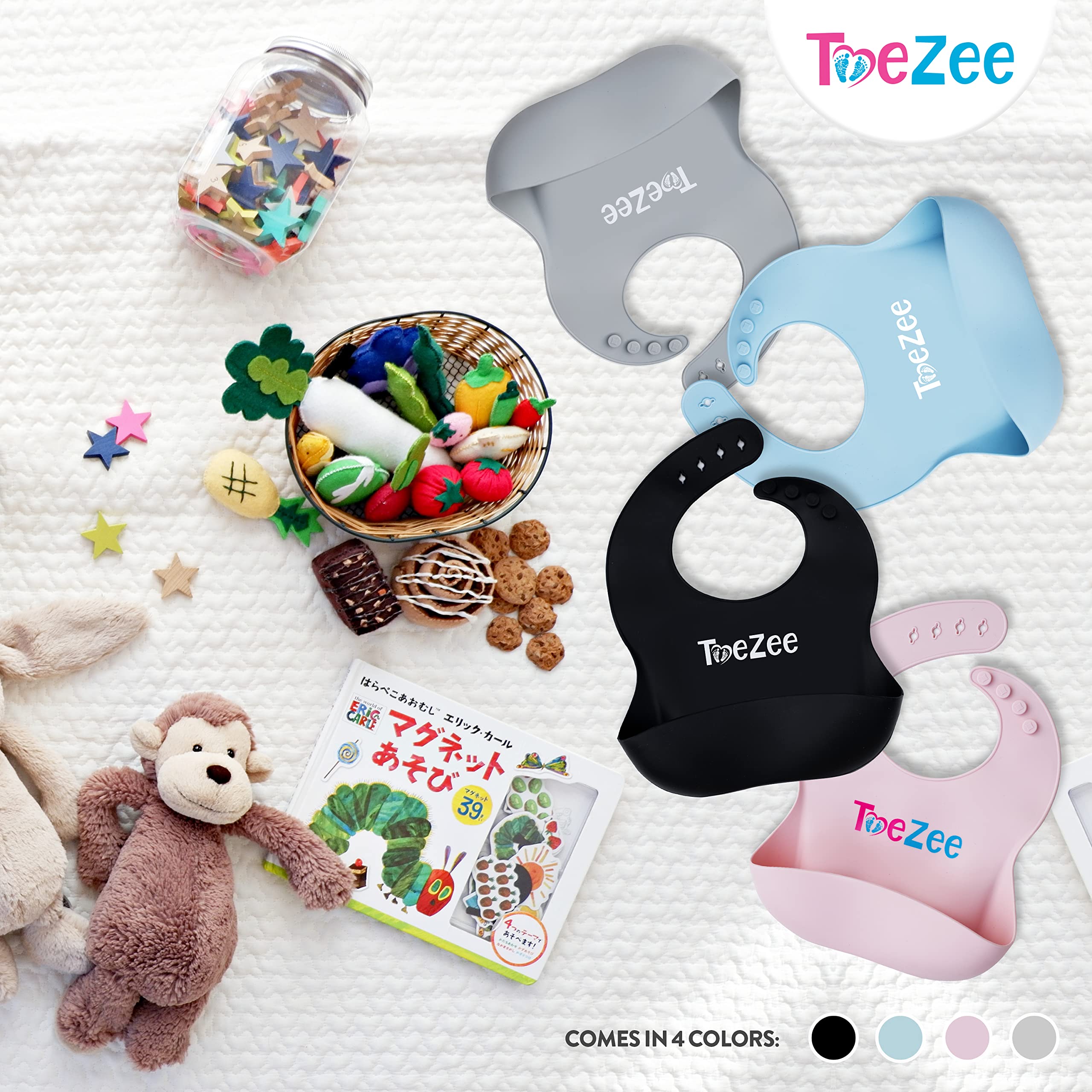 **Baby Silicone Bibs with Wide Food Catcher - BPA-Free, Adjustable & Easy to Clean - Durable & Food-Grade for Mess-Free Feeding - Perfect for Infants & Toddlers at Home or On-the-Go**