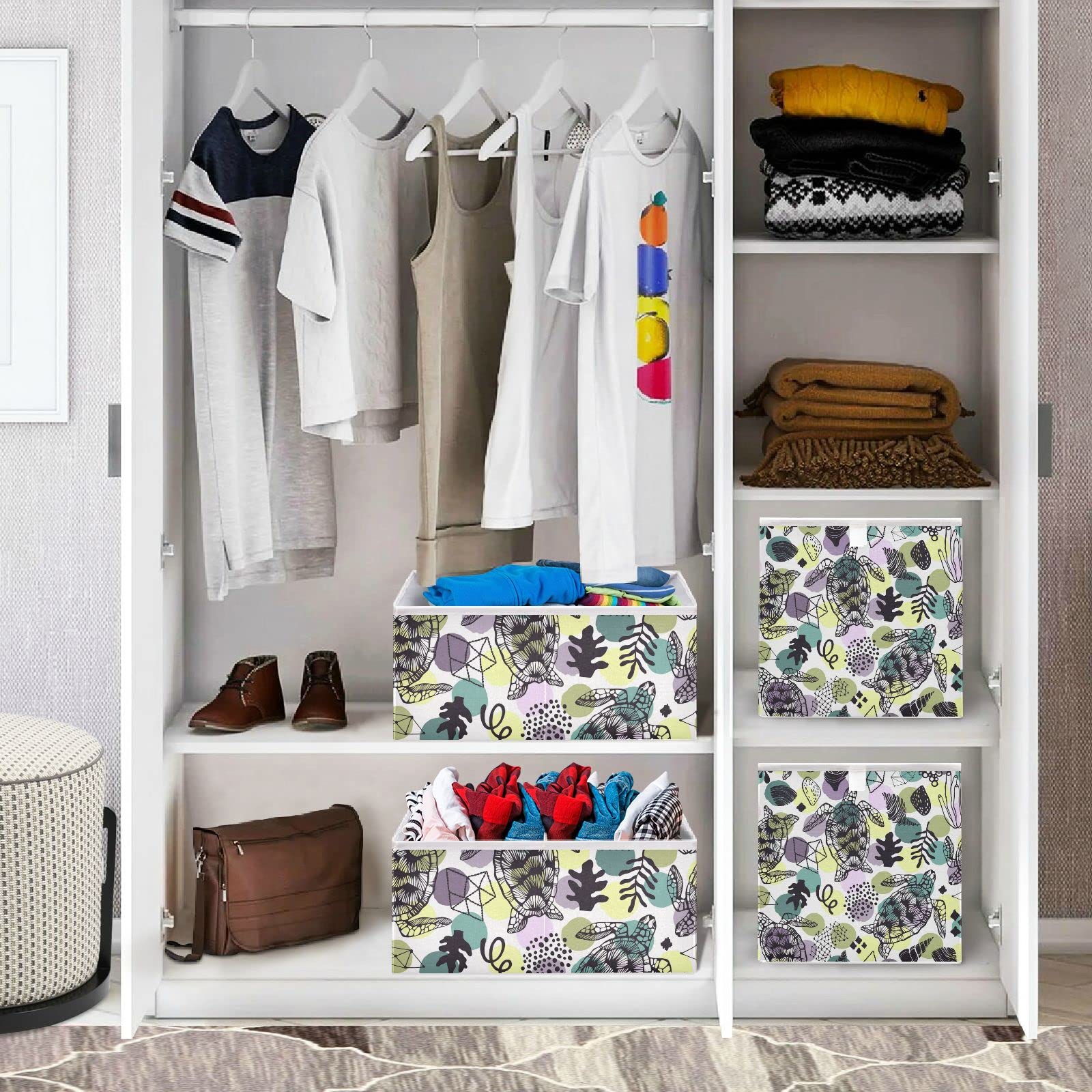 Collapsible Turtle Shell Storage Basket - Home & Office Organizer for Towels & Nursery