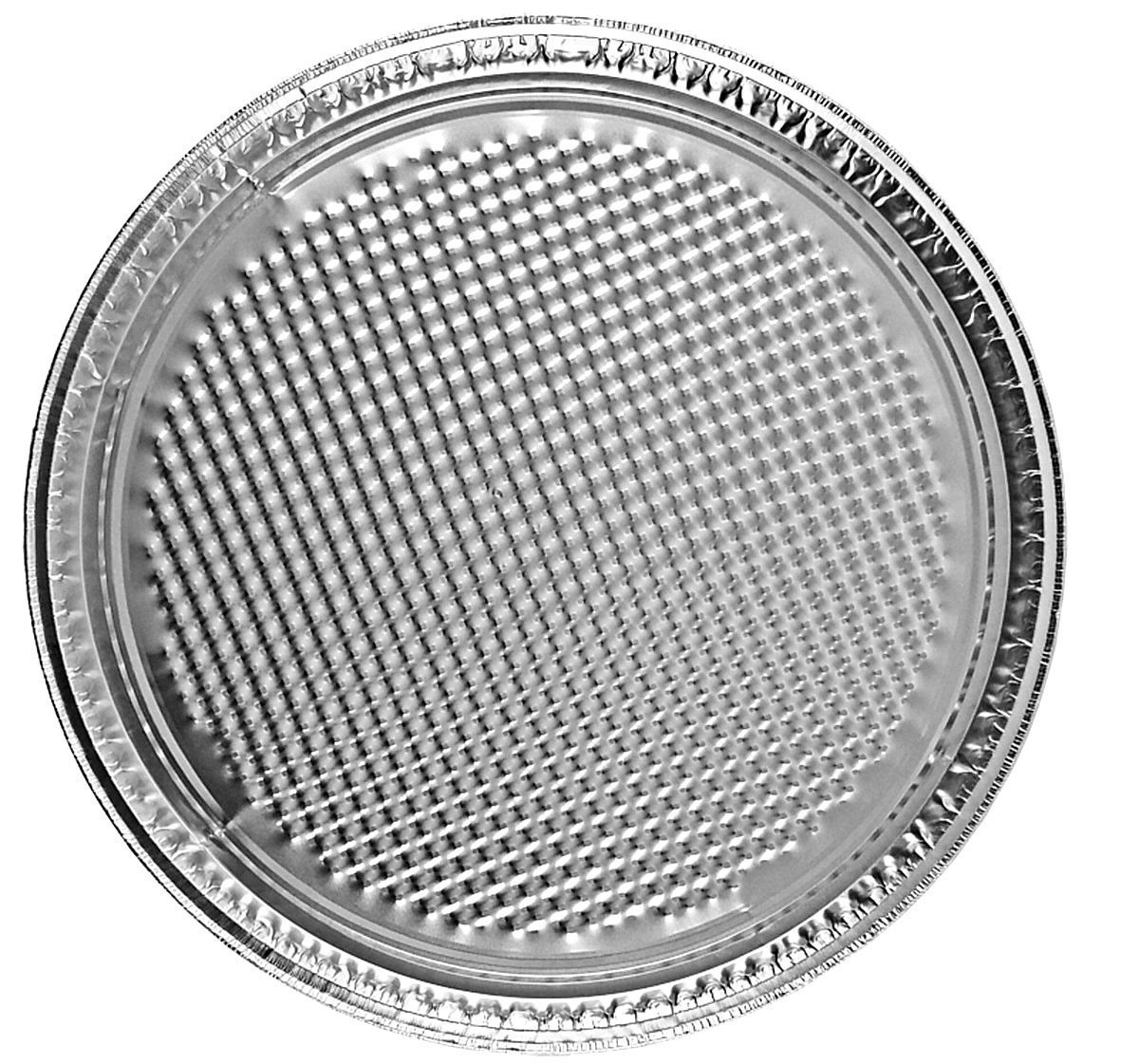 PACTOGO 12-Inch Round Aluminum Foil Pizza Pans - Disposable Waffle Bottom Baking Sheets for Pizza, Cookies & Pastries - Made in USA (Pack of 50) - Perfect for Home Baking, Parties & Restaurant Use