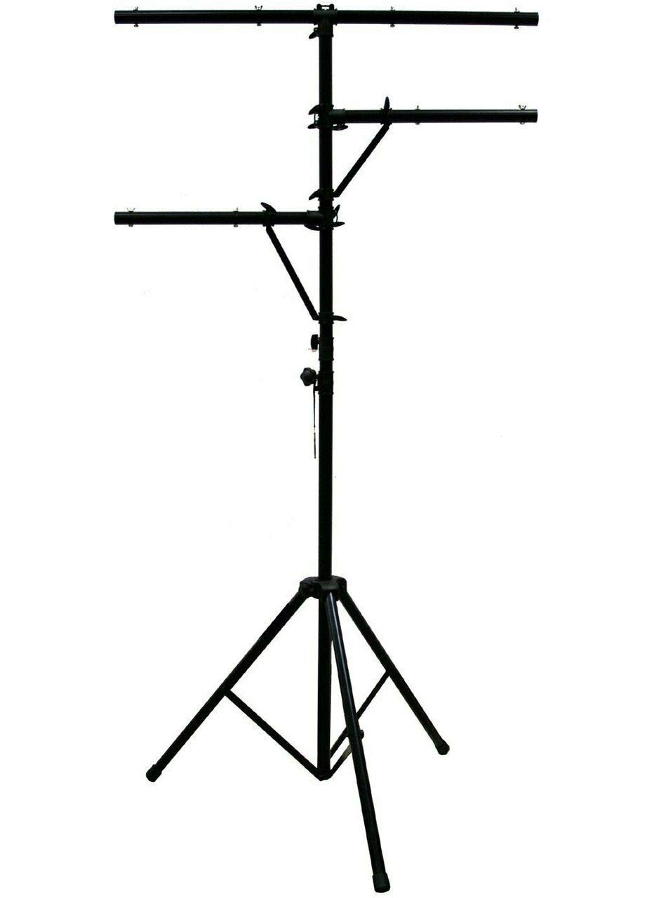 Professional Mobile DJ Light Stand with Multi-Arm T-Bar - Portable Tripod for Stage Lighting, Live Performances & Party Events