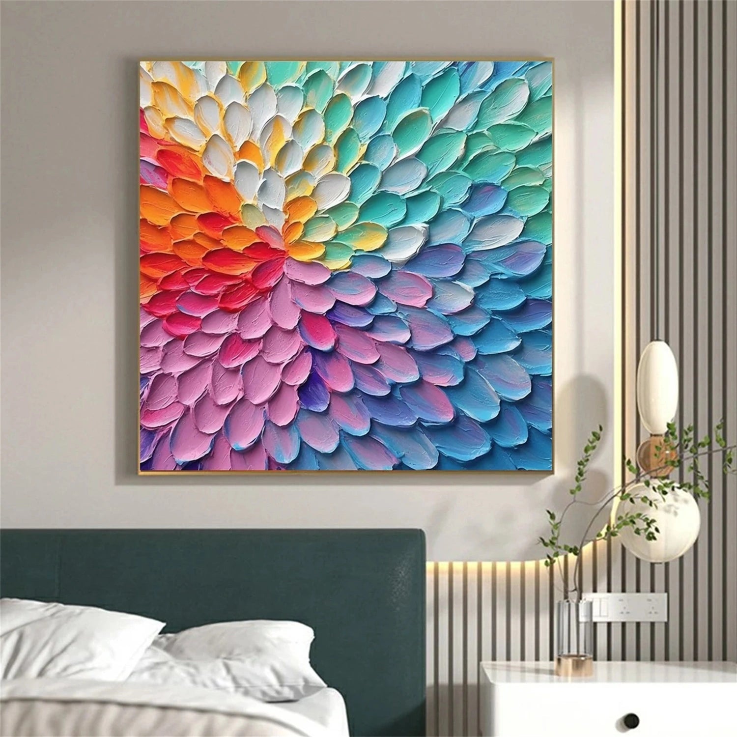 Flower and Tree Painting #FT164 - Handmade Canvas Wall Art for Home & Office Decor - Perfect for Living Room, Bedroom, or Gift