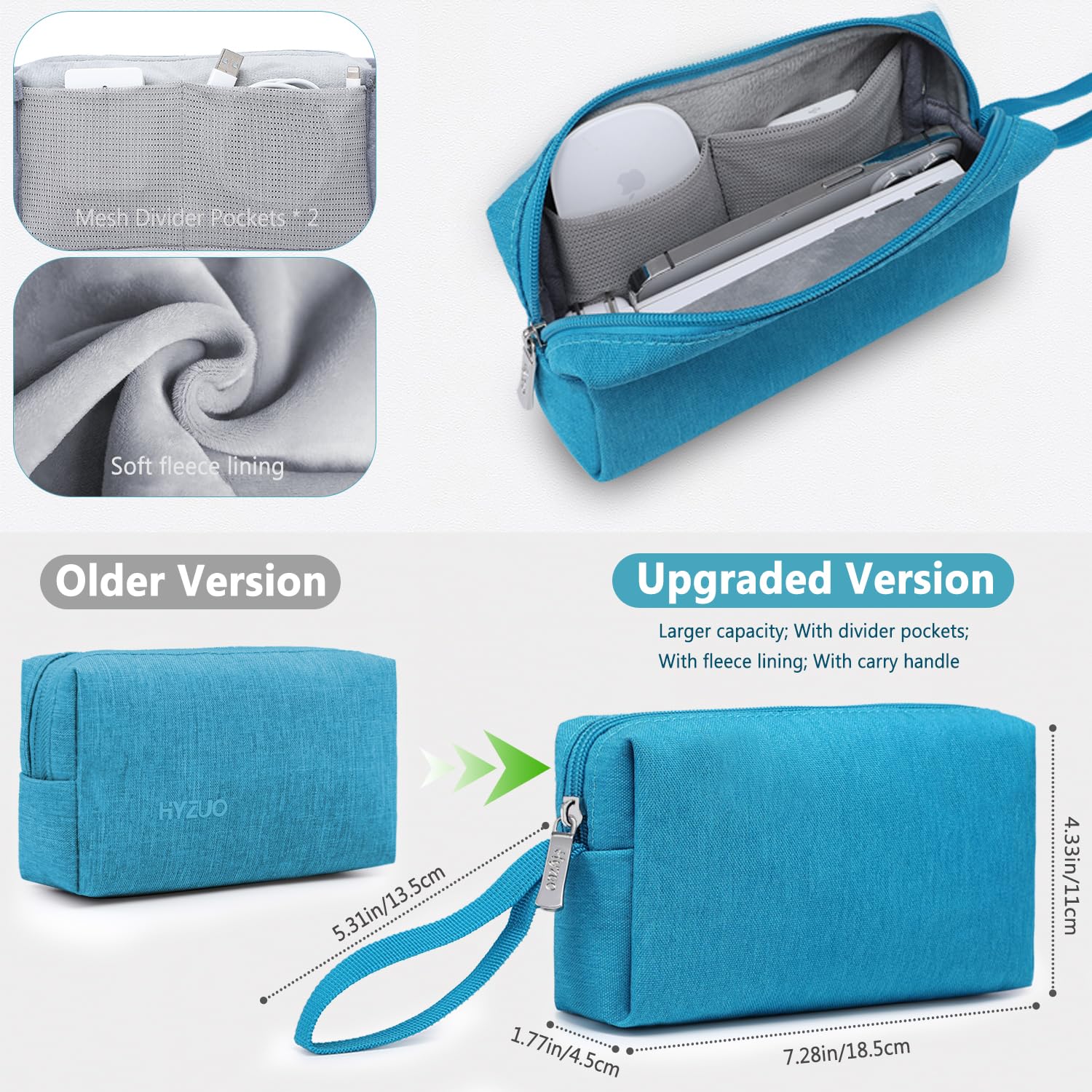 HYZUO 13 Inch Laptop Sleeve Bag Set for MacBook Air 13 M3/M2/M1 A3113 2024-2018, MacBook Pro 13 M2/M1 Pro/Max A2686 2024-2016, XPS 13, 12.3