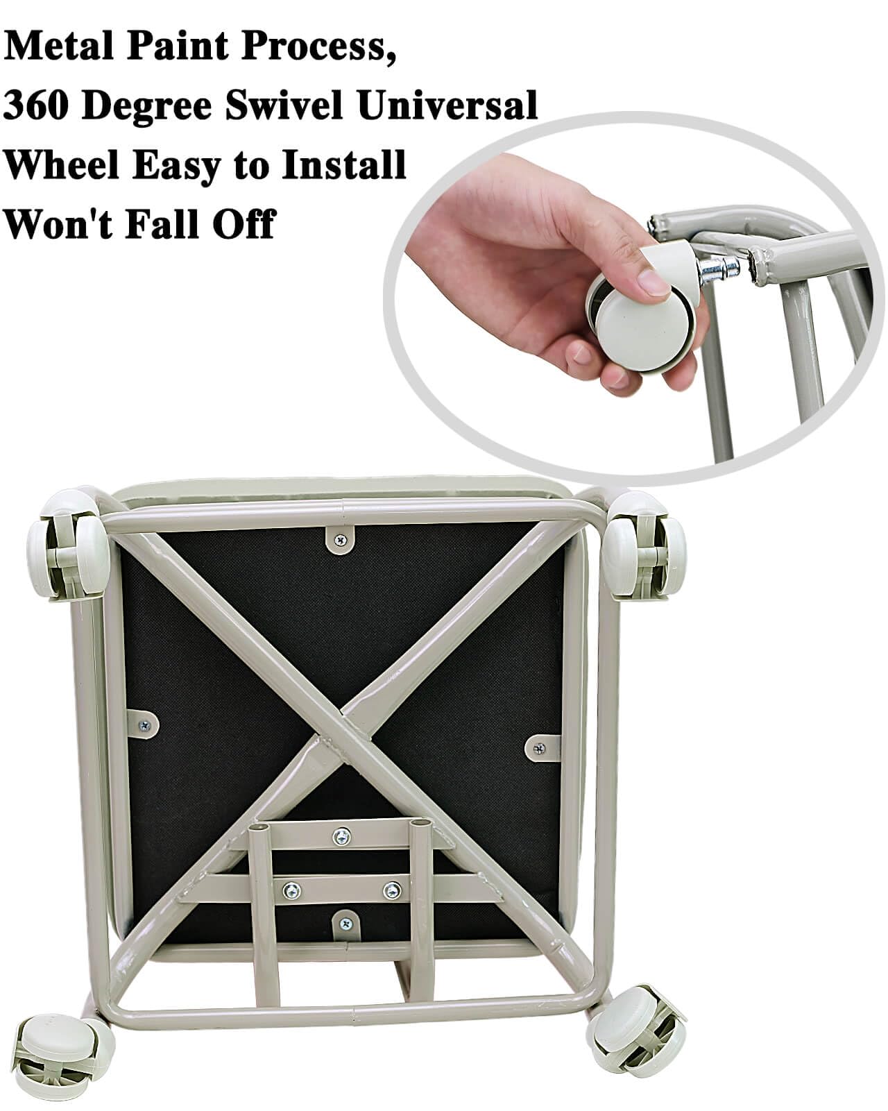 Heavy Duty Rolling Stool with Backrest & Wheels - Adjustable Rolling Chair for Office, Garage, Mechanic, Floor Cleaning | Ergonomic Support for Home & Workshop Use