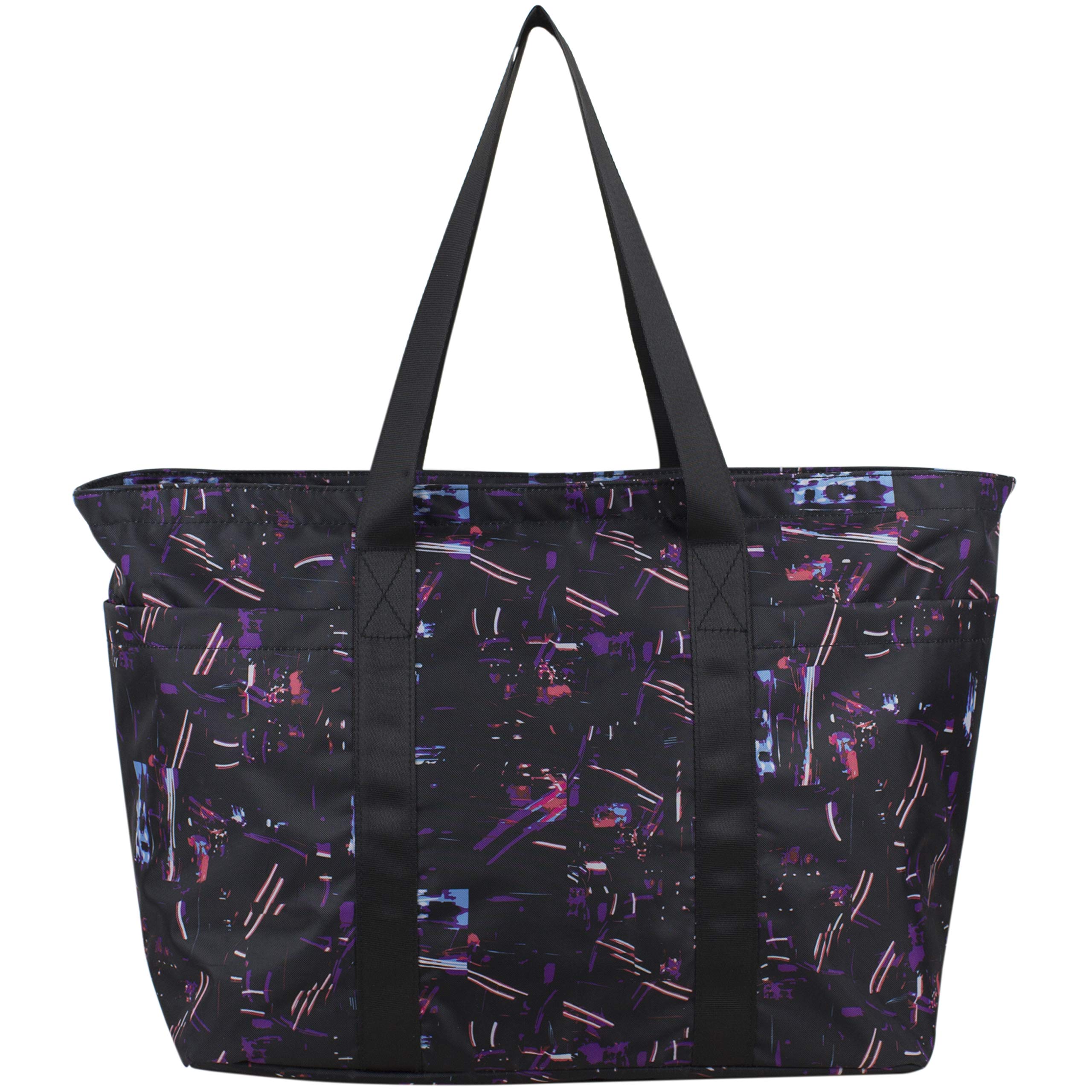BODHI Women's Yoga Gym Tote Bag - Lightweight Travel Essentials Carry On Bag for Nurses, Athleisure & Workout - Black Sensory Print - Perfect for Yoga, Gym, Travel & Daily Commute