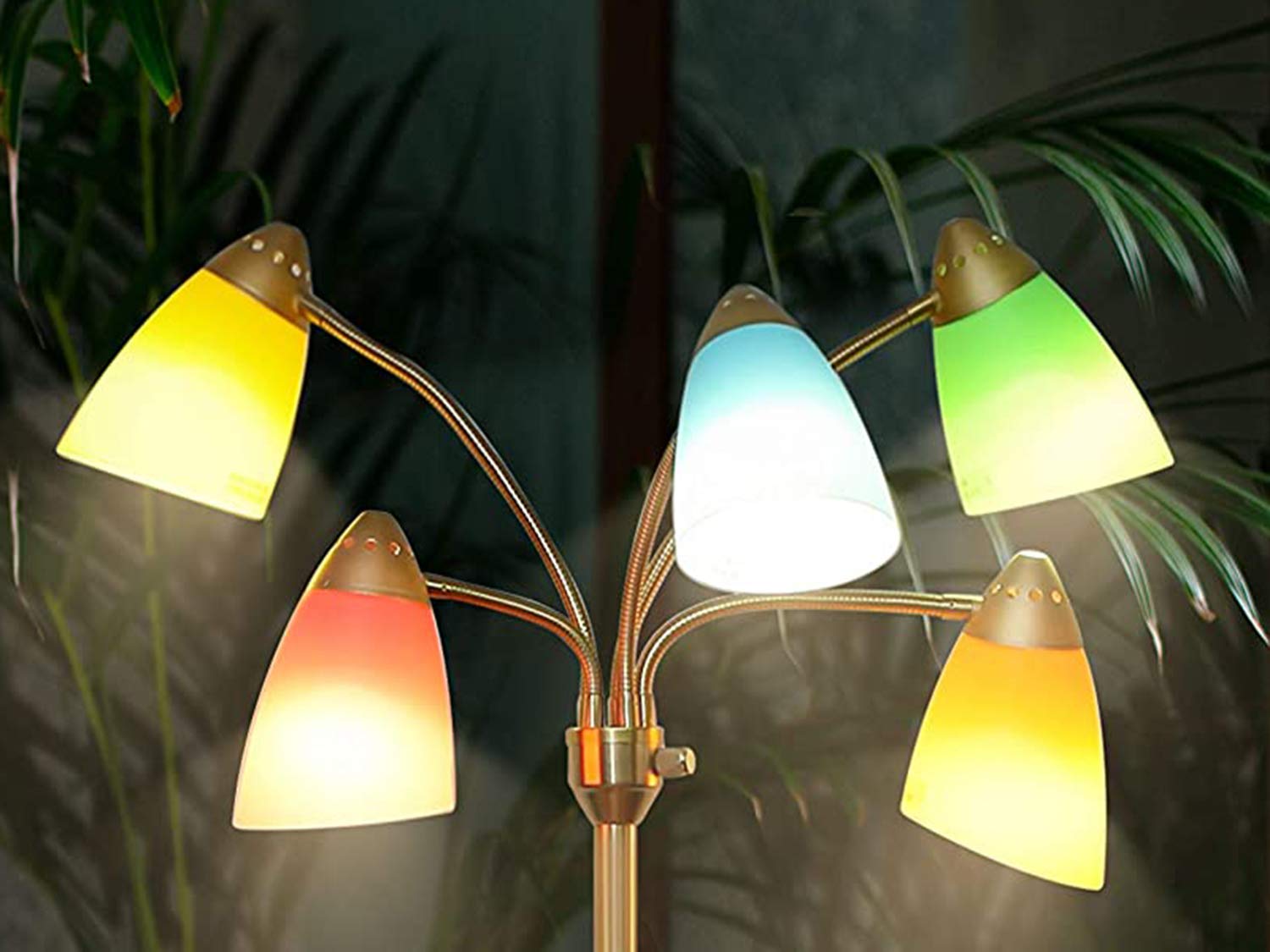 2-Pack Yellow Plastic Lamp Shades for LED Floor Lamps - Durable Replacement Shades for Living Room, Bedroom & Office Lighting