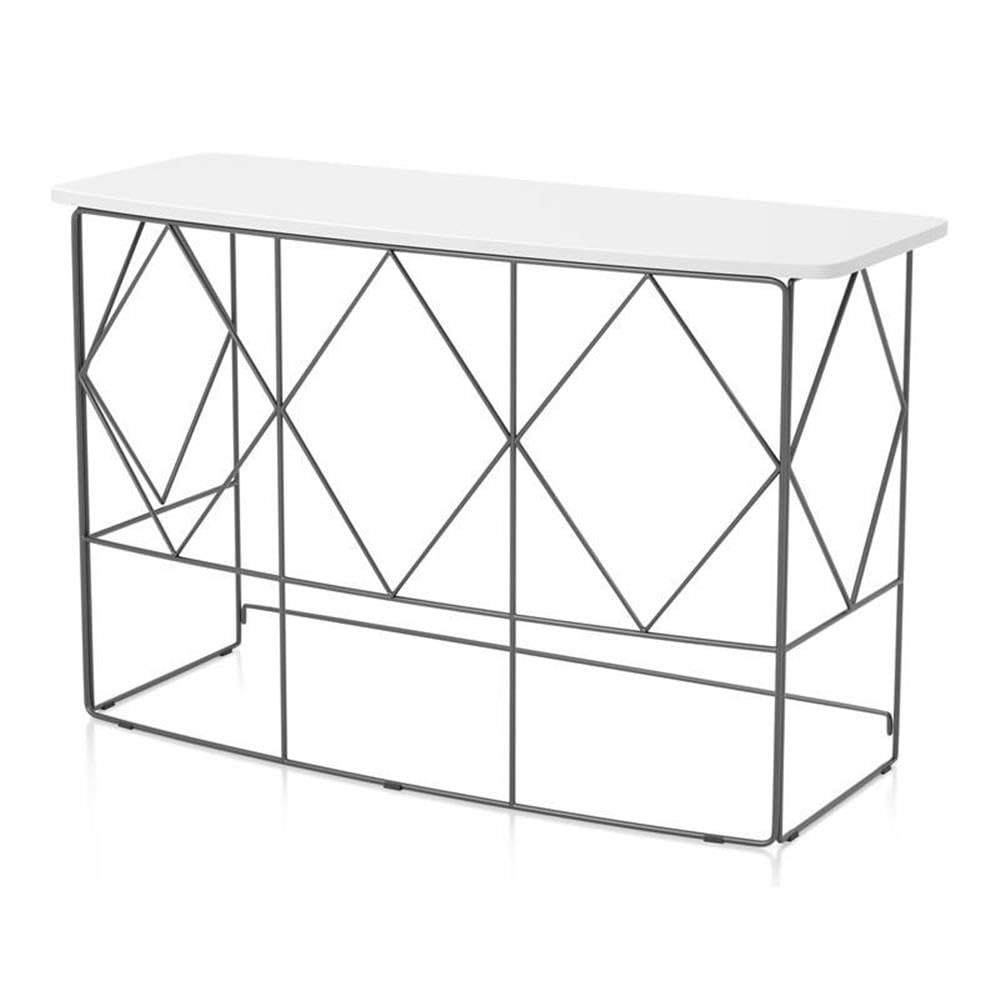 Industrial Wood Console Table - White by Furniture of America | Modern Farmhouse Entryway, Living Room, Hallway Decor