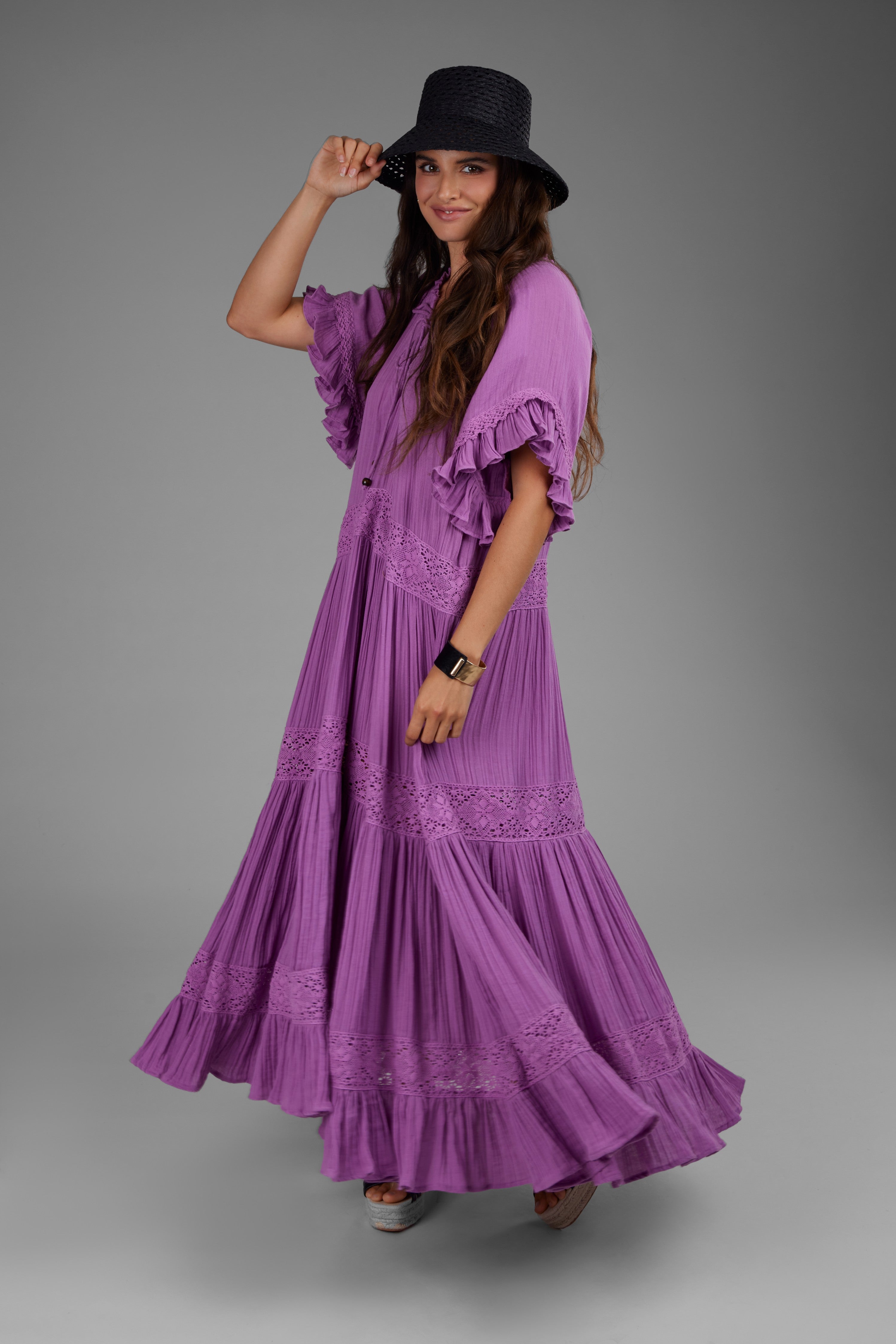 Soft Cotton Long Kaftan Dress for Women - Comfortable Boho Maxi Dress with Pockets - Perfect for Beach Cover Up, Lounge Wear, and Summer Vacation