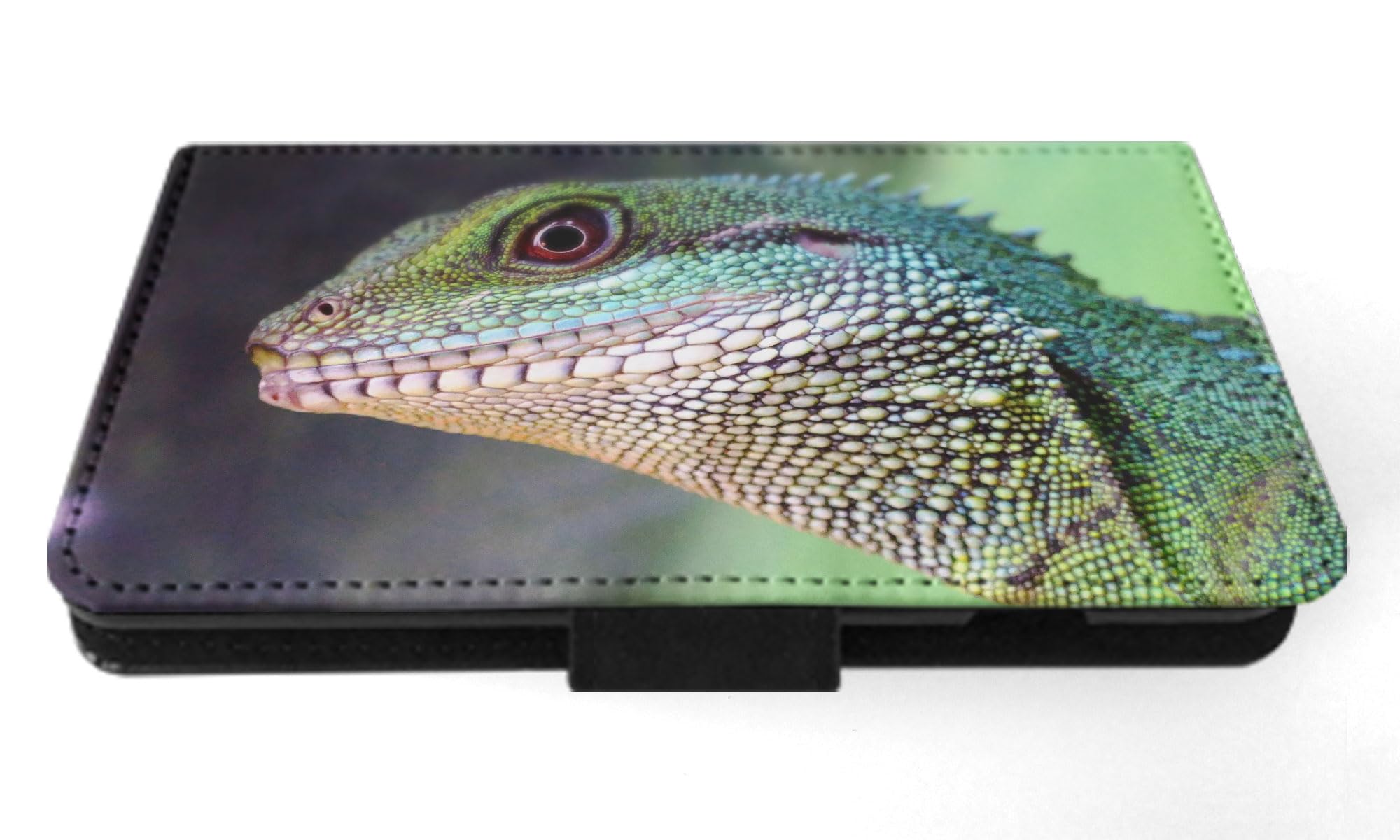 Premium Lizard Reptile Chameleon Pattern Flip Wallet Phone Case for Samsung Galaxy S23+ Plus - Stylish Protective Cover with Card Slots | Perfect for Daily Use, Travel & Business Meetings