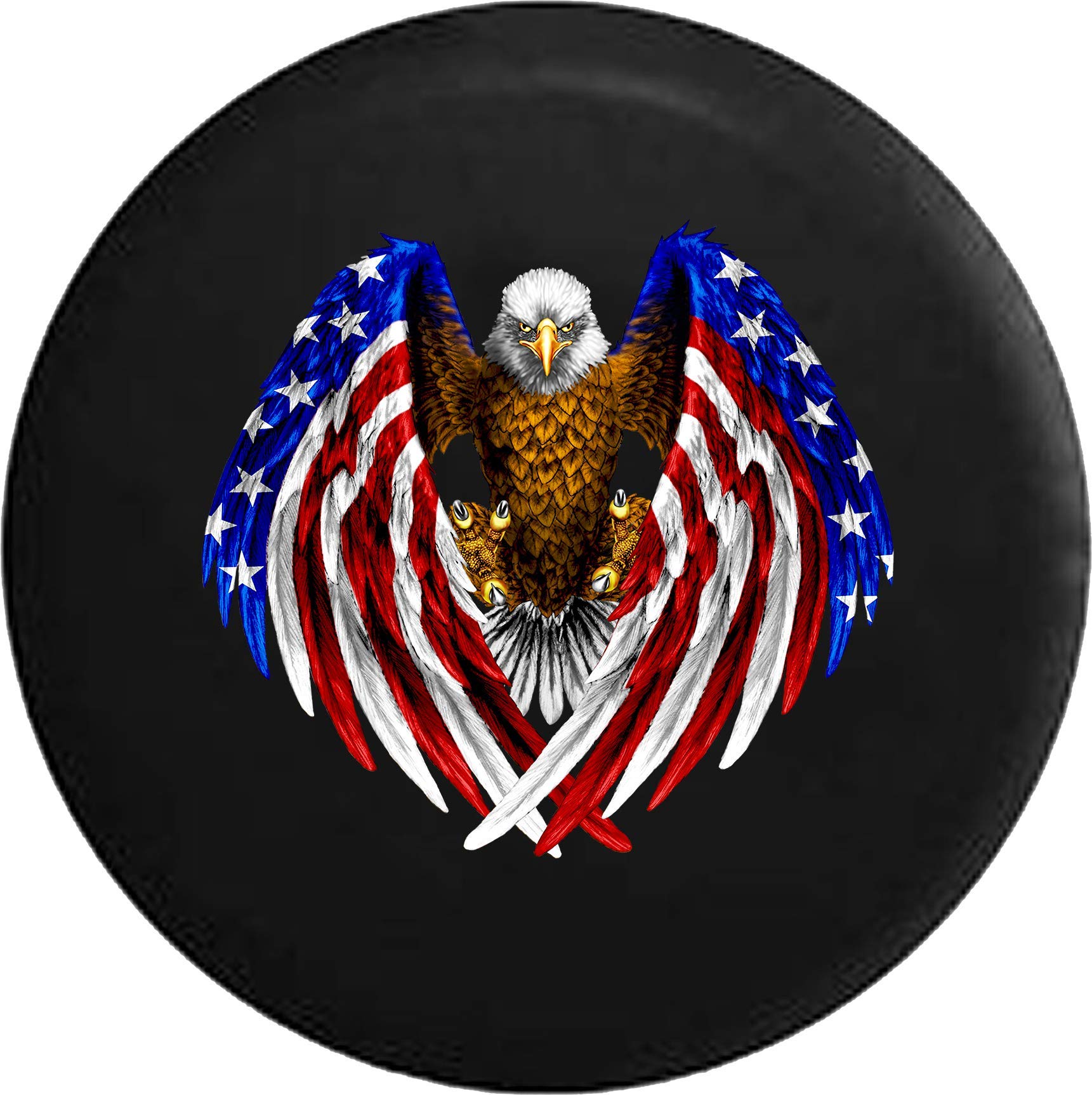 Black Tire Cover with American Bald Eagle Design in Red, White & Blue - 31 Inch Heavy Duty Wheel Protector for Trucks, SUVs & RVs | Perfect for Outdoor Adventures & Patriotic Displays