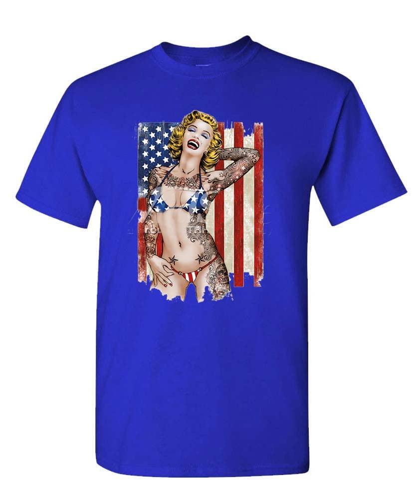 USA Marilyn Monroe American Flag Patriotic Unisex T-Shirt - Vintage Celebrity Tee for Men & Women - Perfect for 4th of July, Memorial Day & Patriotic Events