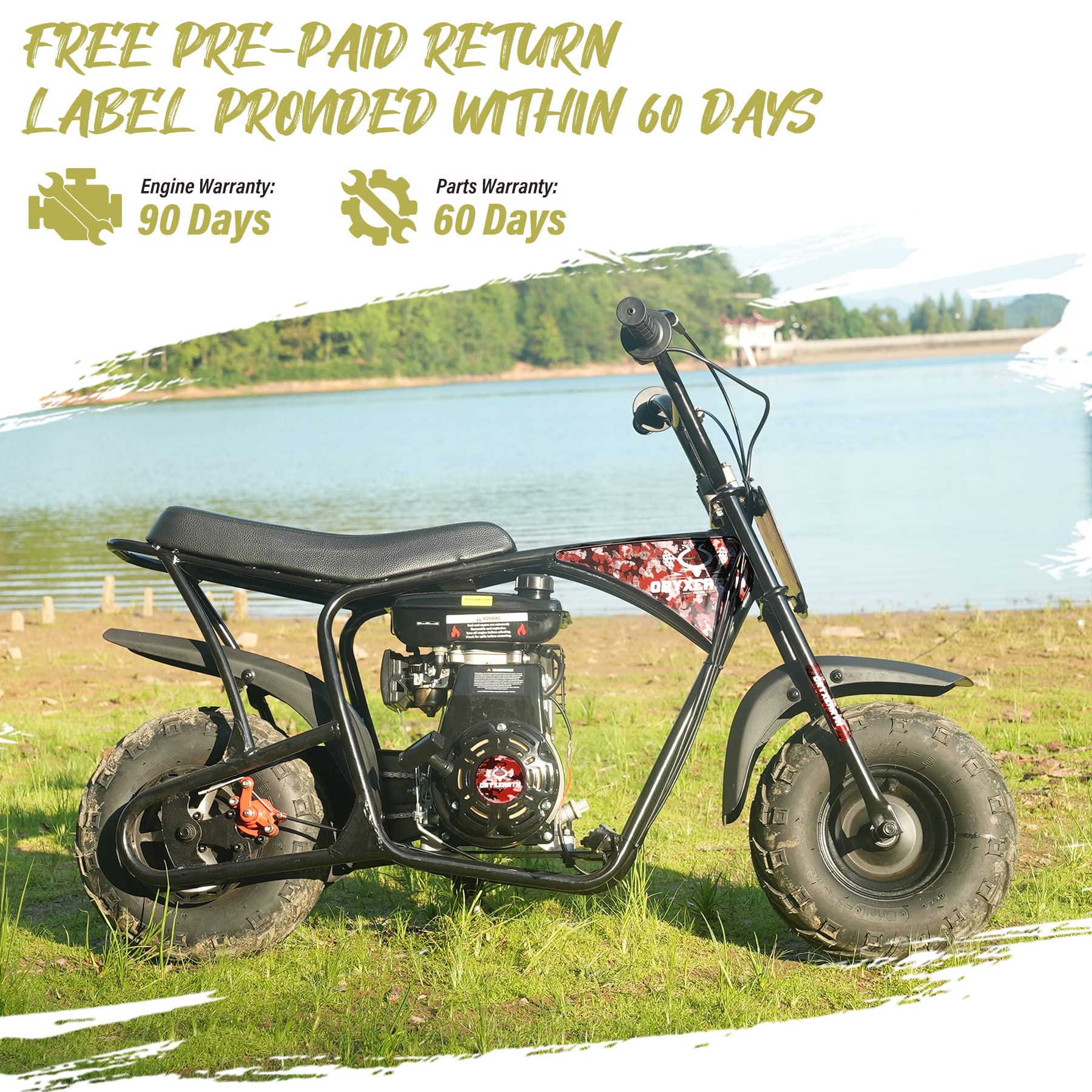 Oryxearth 105CC 4-Stroke Gas Powered Kids Dirt Bike - Automatic Transmission Mini Pit Bike for Off Road Riding | Perfect for Kids Ages 8-12, Backyard Trails & Motocross Training