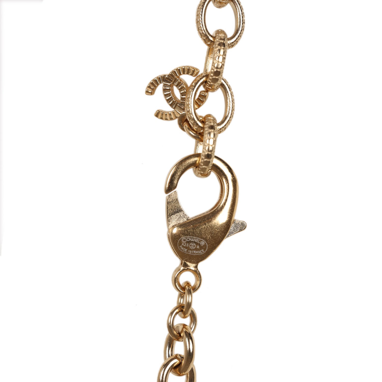 Chanel CC Beaded Sautoir Long Chain Necklace in Orange Gold Metal - Elegant Statement Jewelry for Women, Perfect for Parties, Weddings & Special Occasions